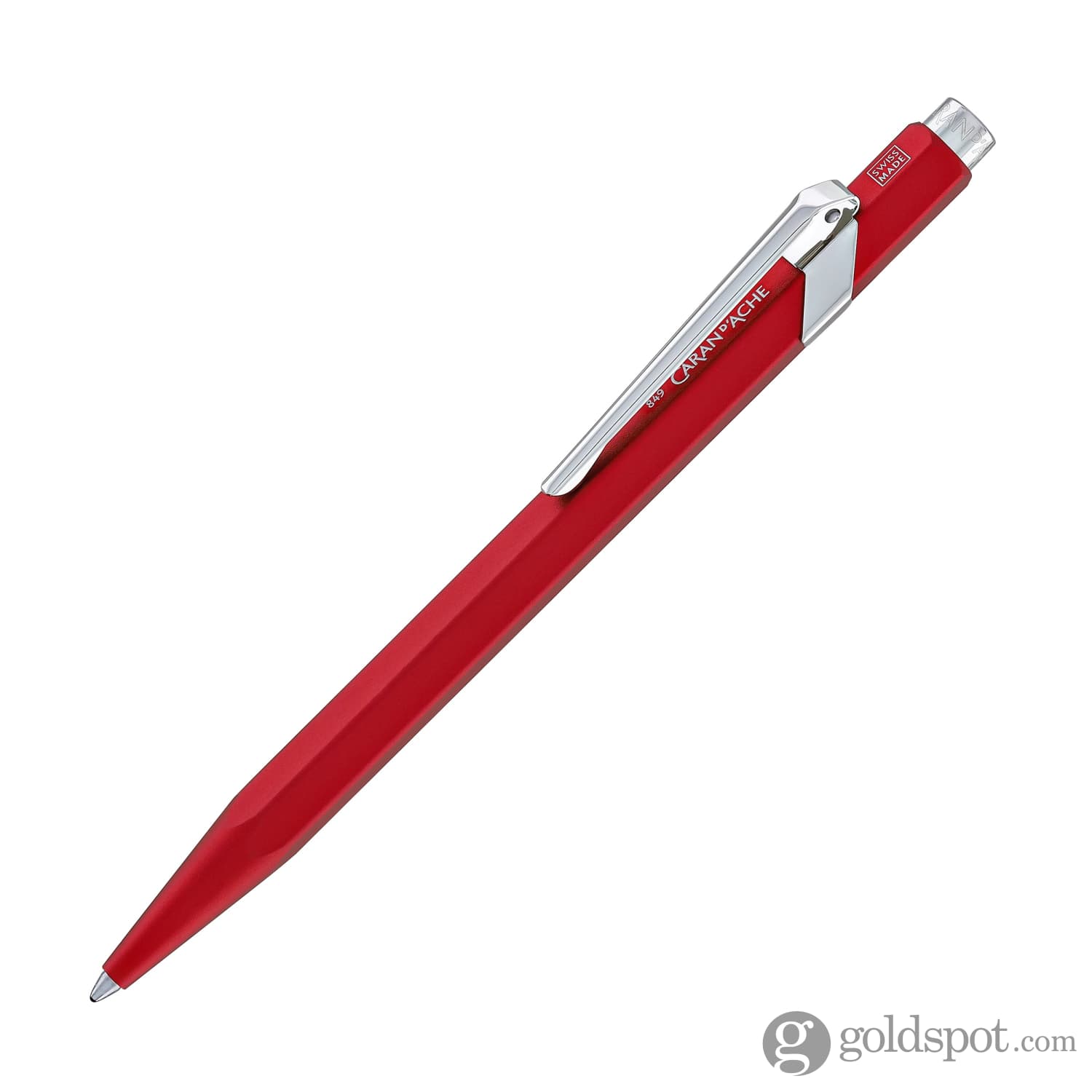 Caran d'Ache 849 COLORMAT X Ballpoint Pen - Premium Red Ink Pen for Writing, Sketching & Office Use - Perfect Gift for Professionals & Artists