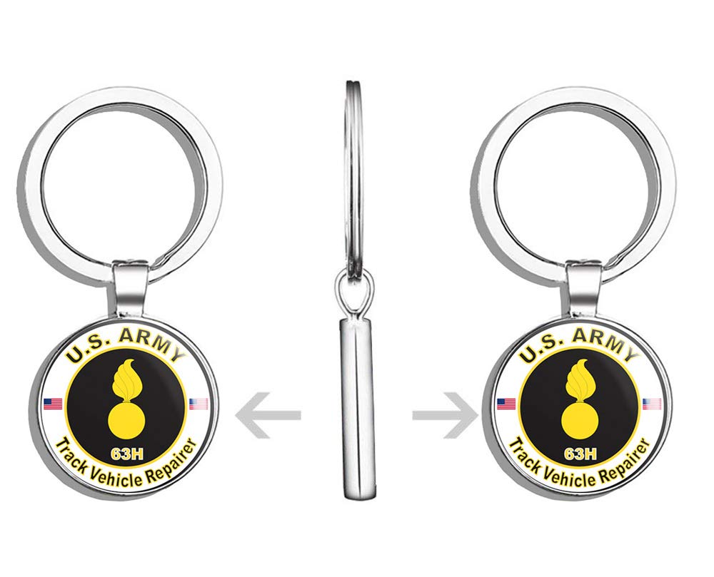 U.S. Army MOS 63H Track Vehicle Repairer Metal Keychain - Military Appreciation Gift for Veterans & Enthusiasts - Perfect for Key Rings, Backpacks & Military Gear
