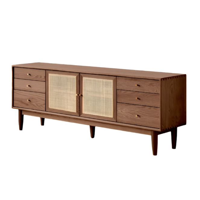 78.7x13.8x25.6 inch / 200x35x65 cm / walnut color / rattan high TV cabinet