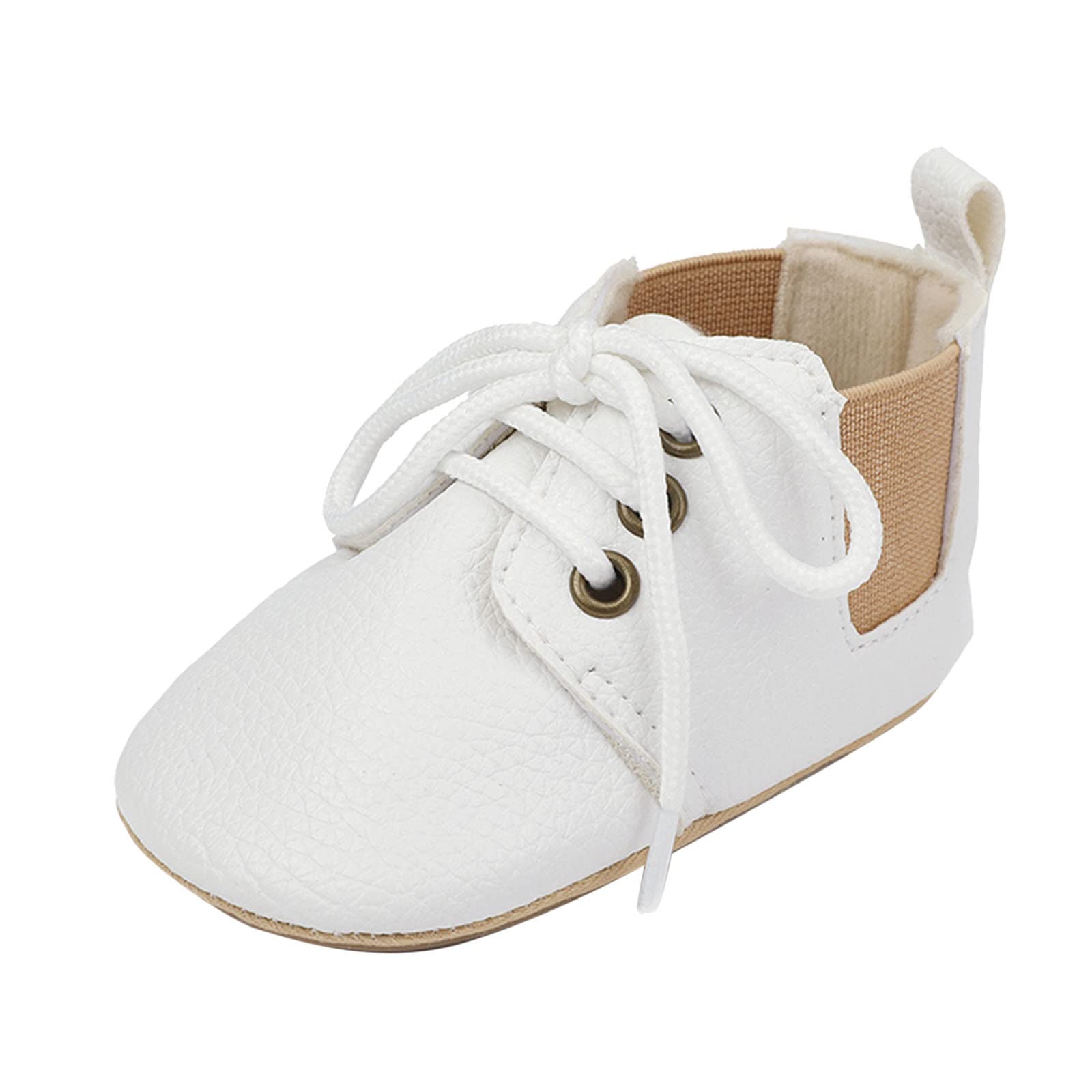Baby Boys & Girls First Walker Shoes - Soft Sole Leather Lace-Up Sneakers for Toddlers & Prewalkers | Comfortable Casual Sports Shoes for Early Steps & Playtime