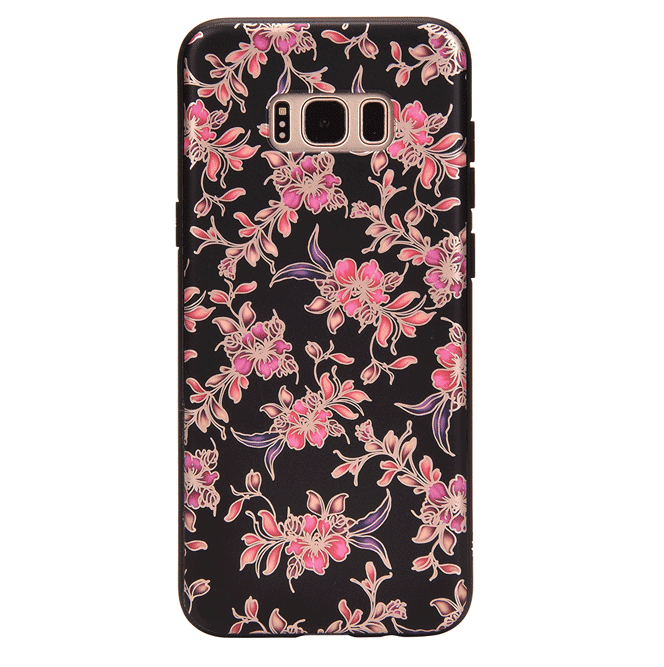 Midnight Floral Chrome Samsung Galaxy Phone Case - Stylish Protective Cover for Galaxy S21/S22/S23 - Perfect for Everyday Use & Gift Giving