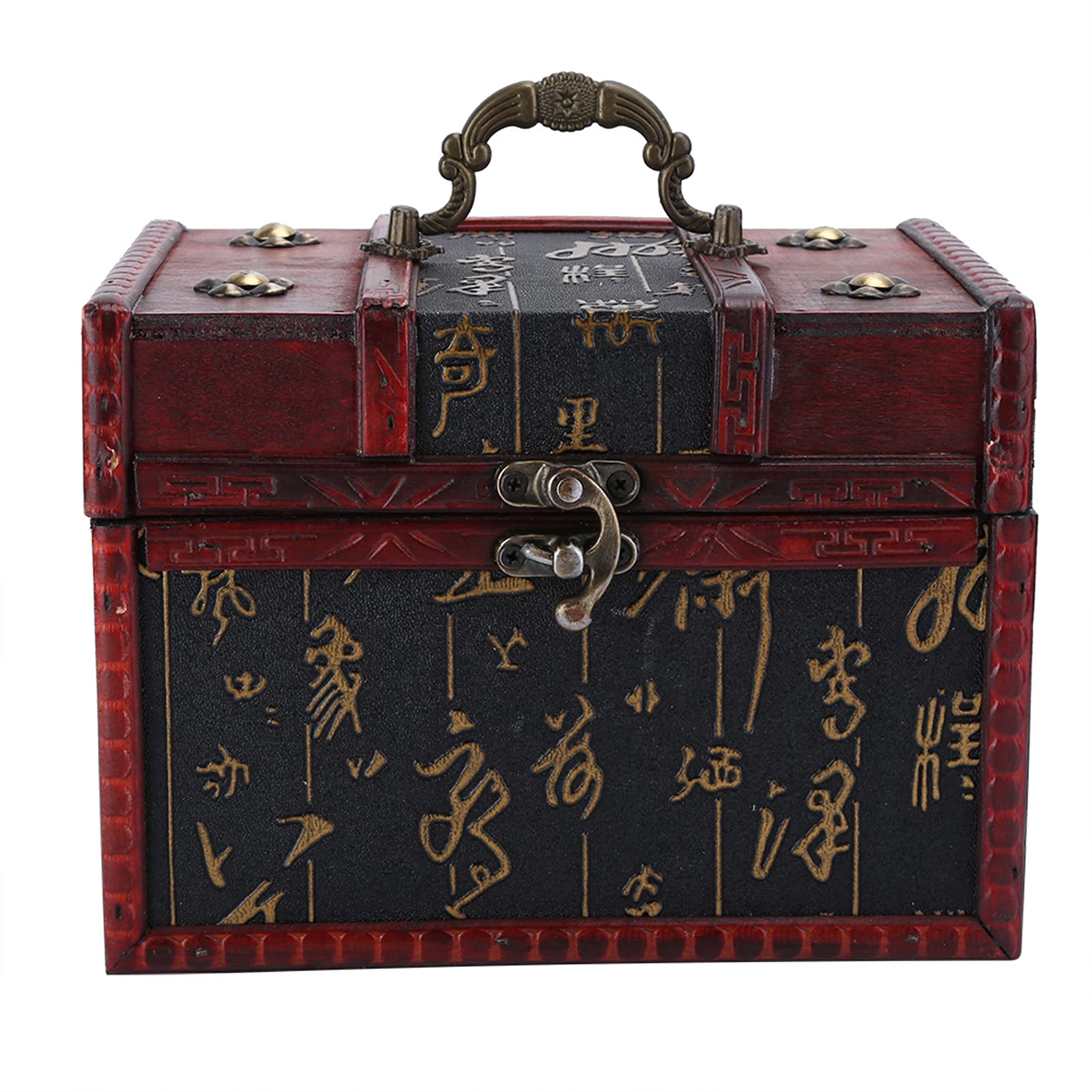 Vintage Chinese Style Jewelry Storage Box - Handcrafted Mosaic Design, Portable Jewelry Organizer Case for Necklaces, Rings & Earrings - Perfect for Home Decor, Travel & Gift Giving (Large, 6262B-01-6262)
