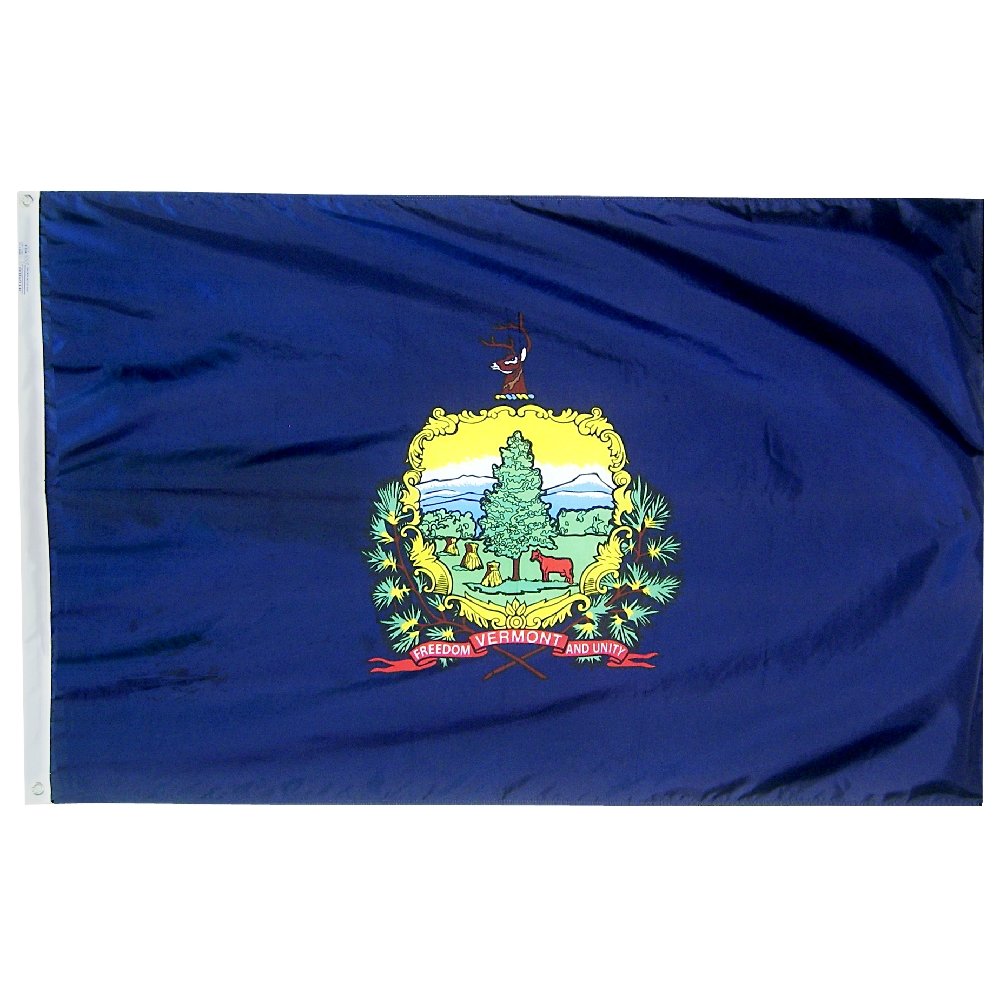 Vermont State Flag - 3x5 Feet Nylon Outdoor & Indoor Flag with Brass Grommets - Perfect for Home, Garden, Schools & Government Buildings