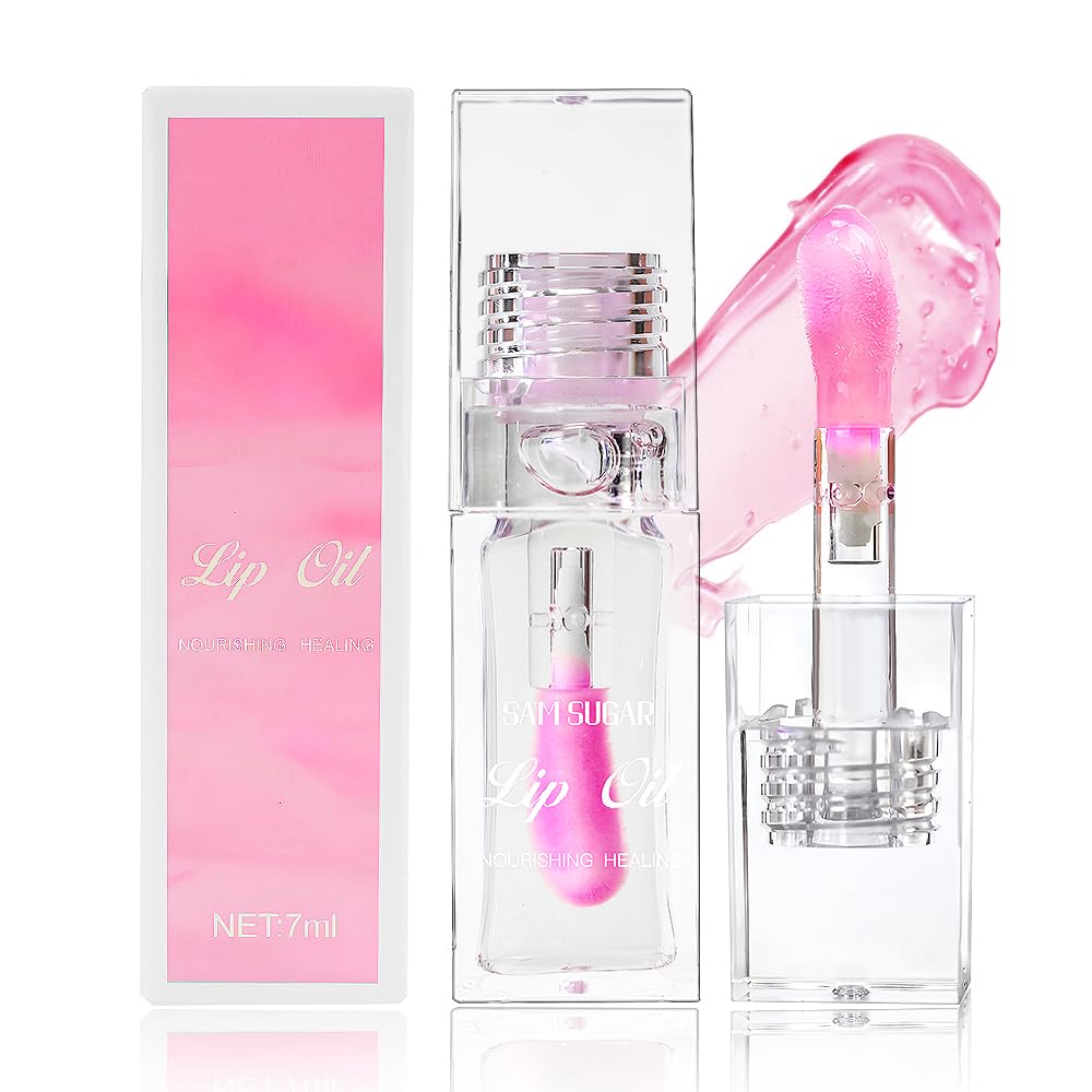 Magic Color Changing Lip Oil - Hydrating Warm Tint Lip Gloss with Big Brush, Long Lasting Shimmery Finish for Moisturized Lips | Perfect for Daily Wear, Date Nights & Special Occasions