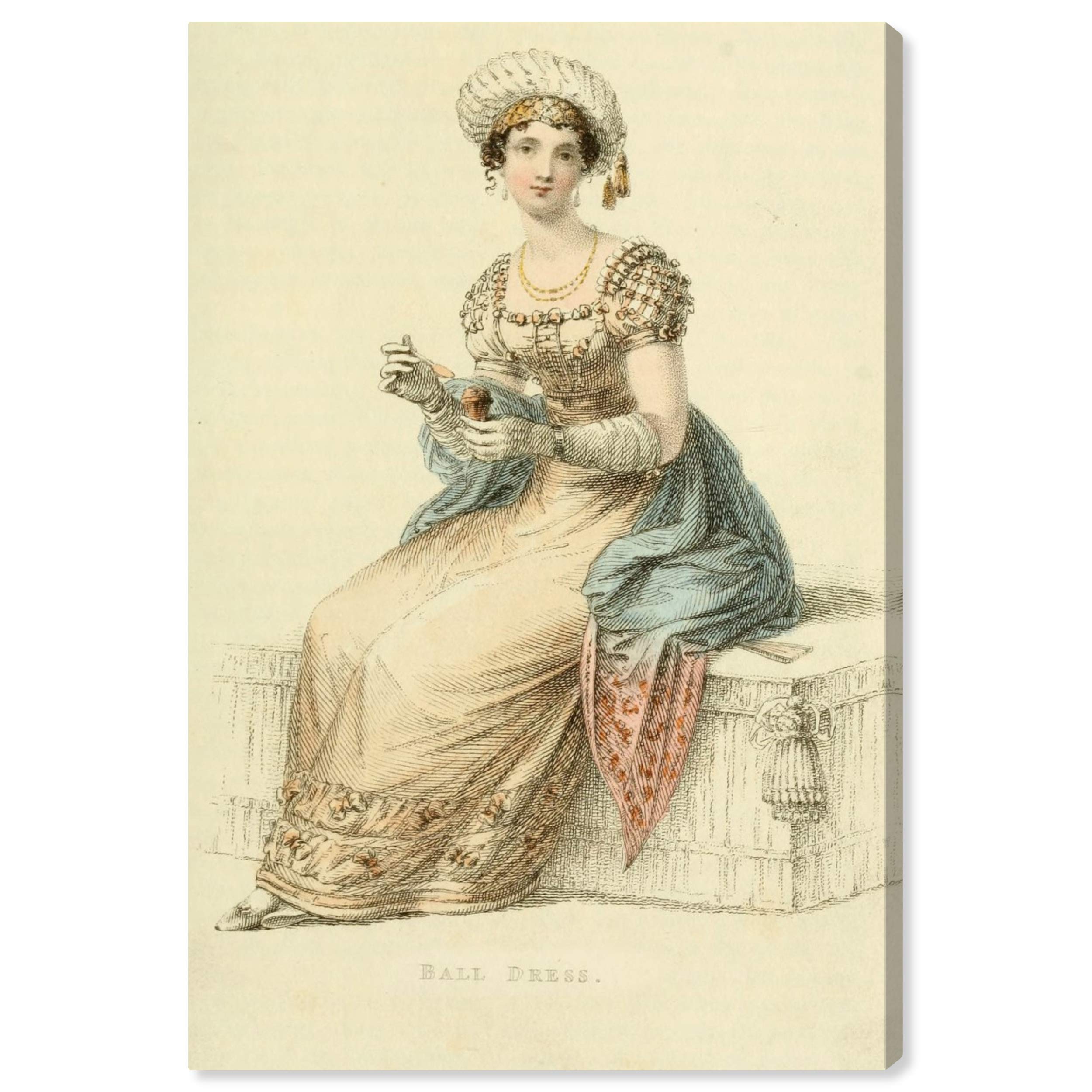 Oliver Gal Artist Co. 'Ball Dress' Wall Art Canvas Print - 24x36 Inches White & Pink Home Decor - Perfect for Living Room, Bedroom & Office Wall Decoration