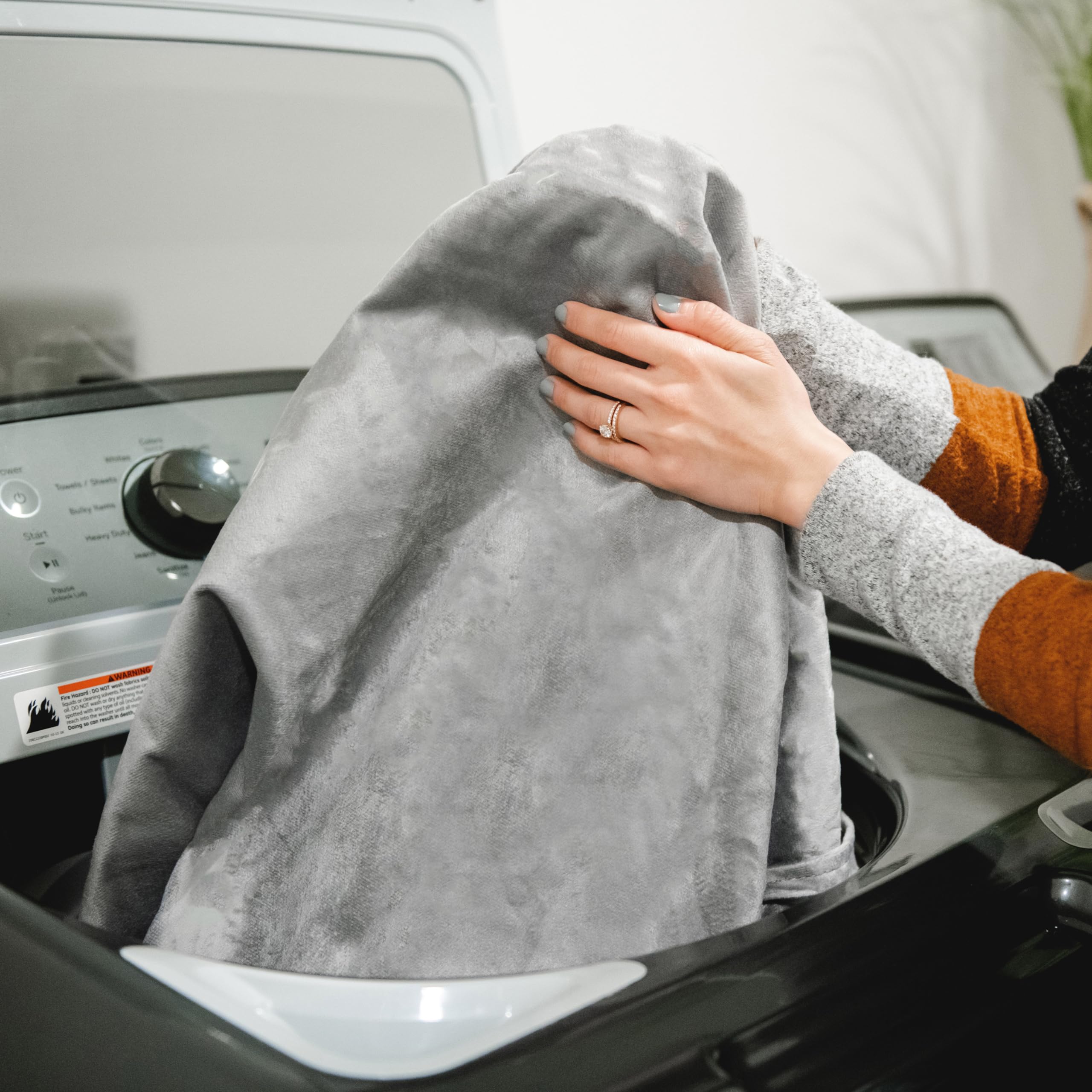 Big Joe Fuf Large Bean Bag Chair Cover Only - Machine Washable Gray Plush Soft Polyester - Perfect for Living Room, Bedroom & Dorm Decor