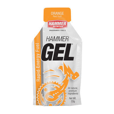 Hammer Energy Gel - 33g Orange Flavor | Fast-Acting Sports Nutrition for Runners, Cyclists & Athletes | Boost Endurance & Recovery During Workouts & Races