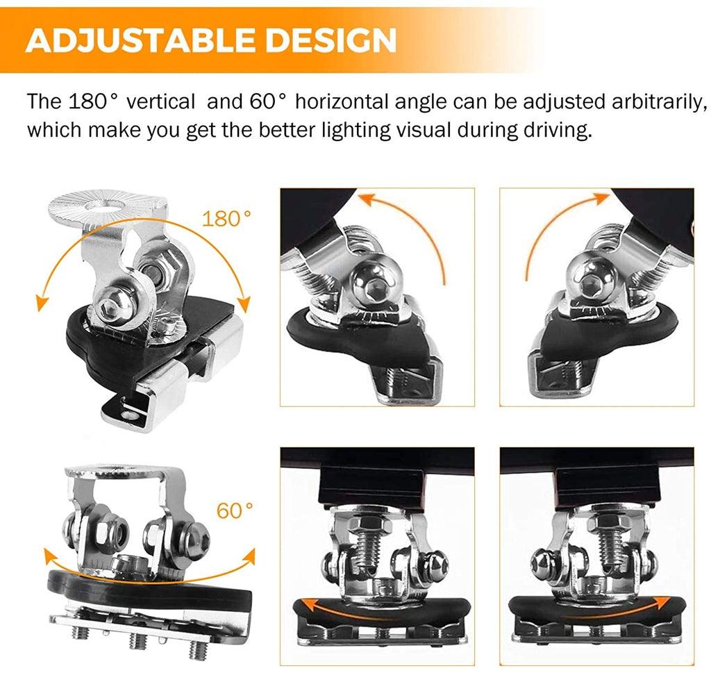 4 Pack Classic SM Series Spot Beam LED Pod Lights with Universal Mounting Brackets - Perfect for Off-Road Trucks, ATVs, and Marine Boats