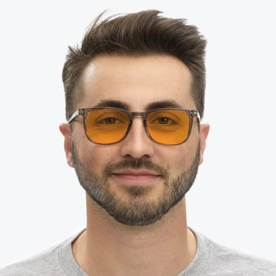 SunDown Taylor Blue Light Blocking Glasses - Pearl Grey Frame for Eye Strain Relief | Computer, Gaming & Nighttime Use
