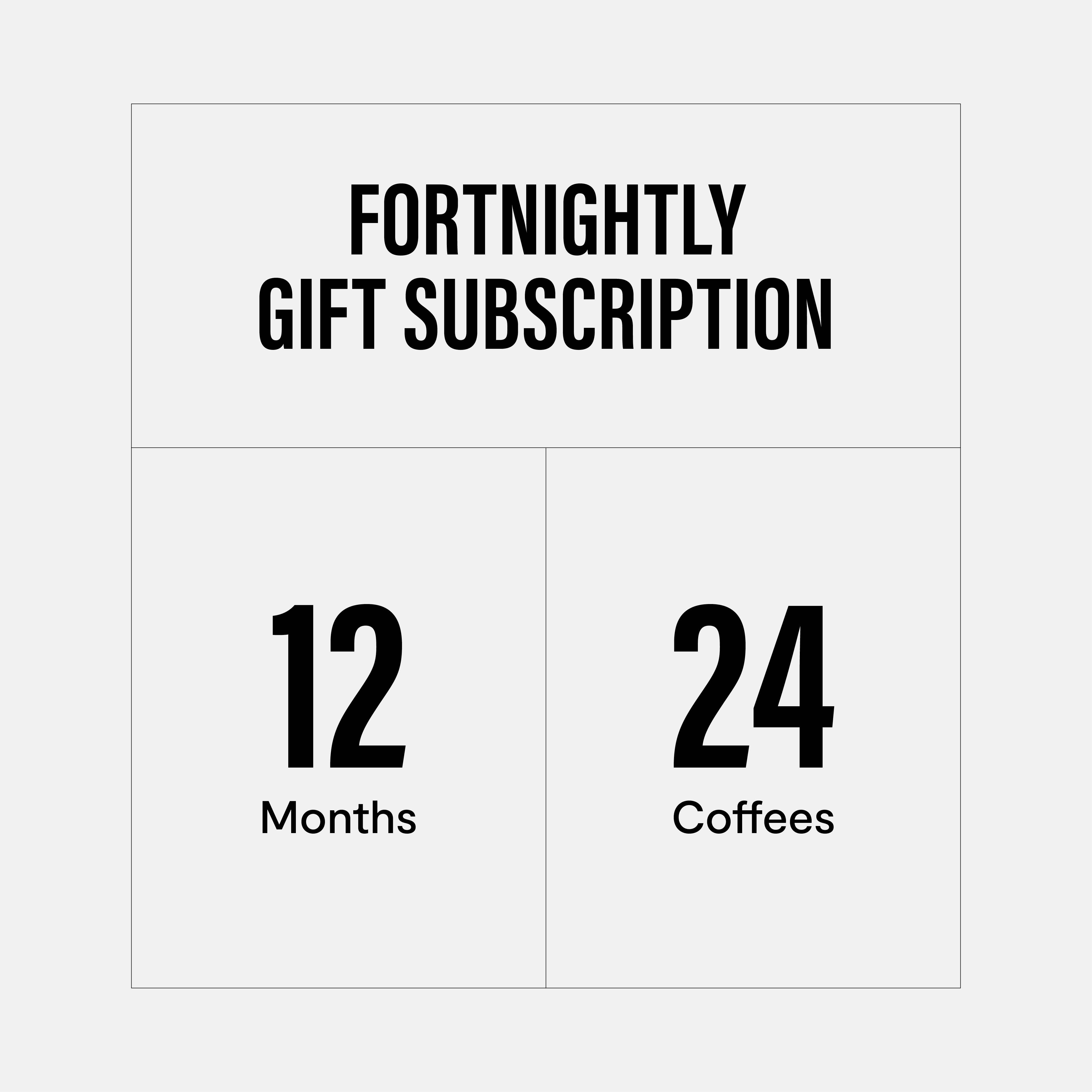 12-Month Prepaid Coffee Subscription Box - Fresh Coffee Delivered Fortnightly - Perfect for Home, Office & Gifting