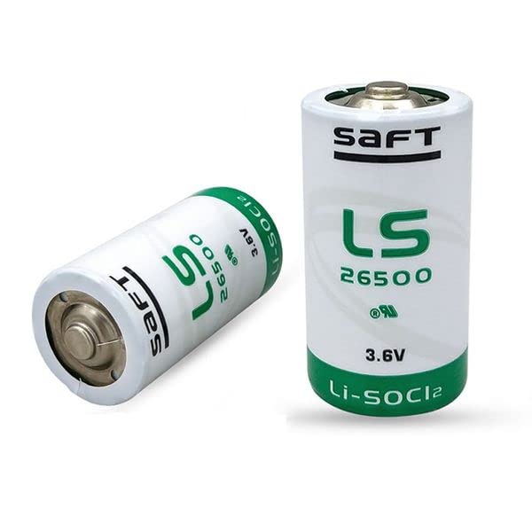 DSONE (2-Pack) LS26500 C Size 3.6V 7700mAh Lithium Thionyl Chloride Battery - Compatible with SAFT LS26500, Ideal for Water Meters, Electricity Meters, PLC Memory Backup & Industrial Power Supply Applications