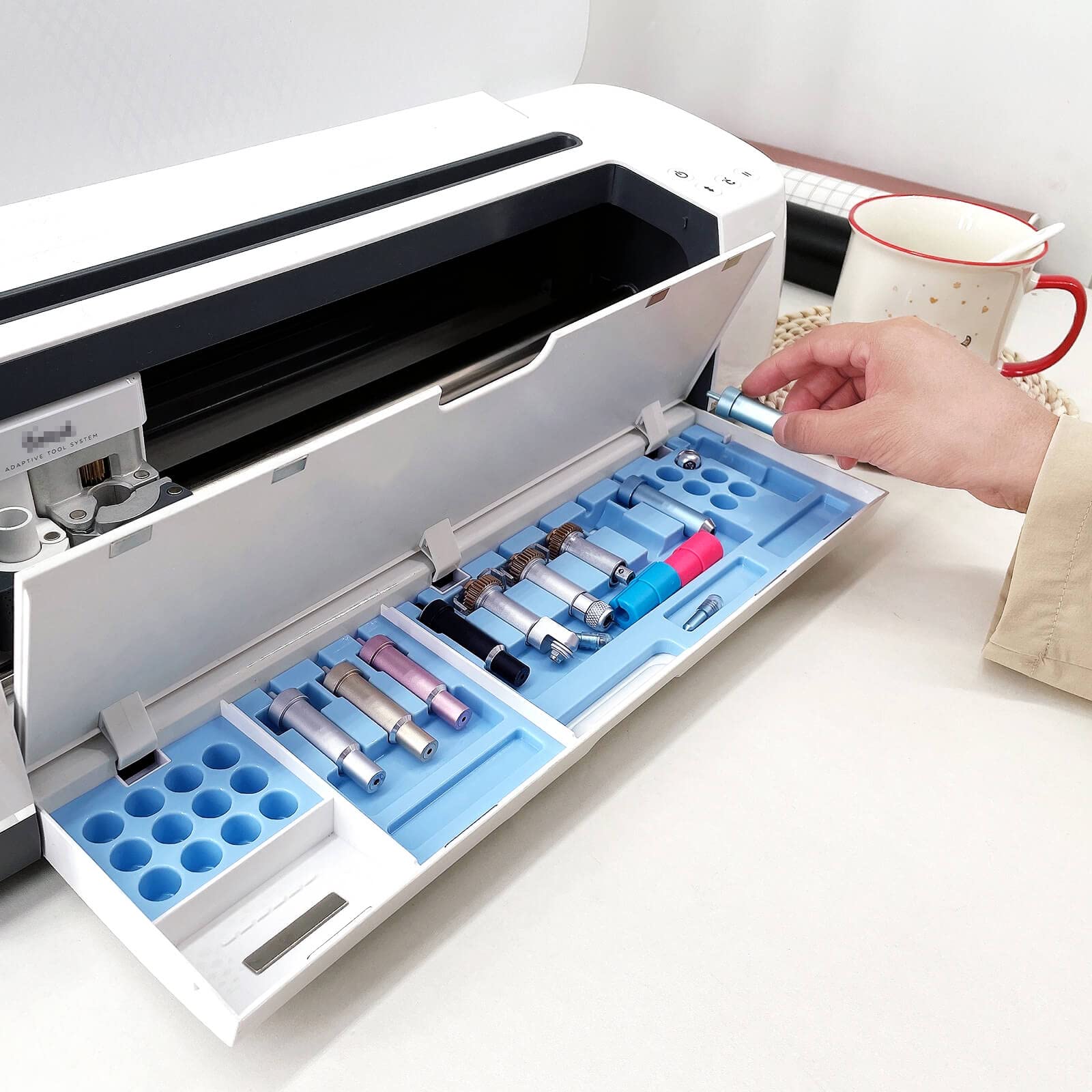 Premium Blade Storage Insert for Cricut Maker 3 & Maker - Organizer Tray for Blades, Drawer Housing & Quickswap Tips (Blue) - Perfect for Crafting, Scrapbooking & DIY Projects (Blades & Housing Not Included)