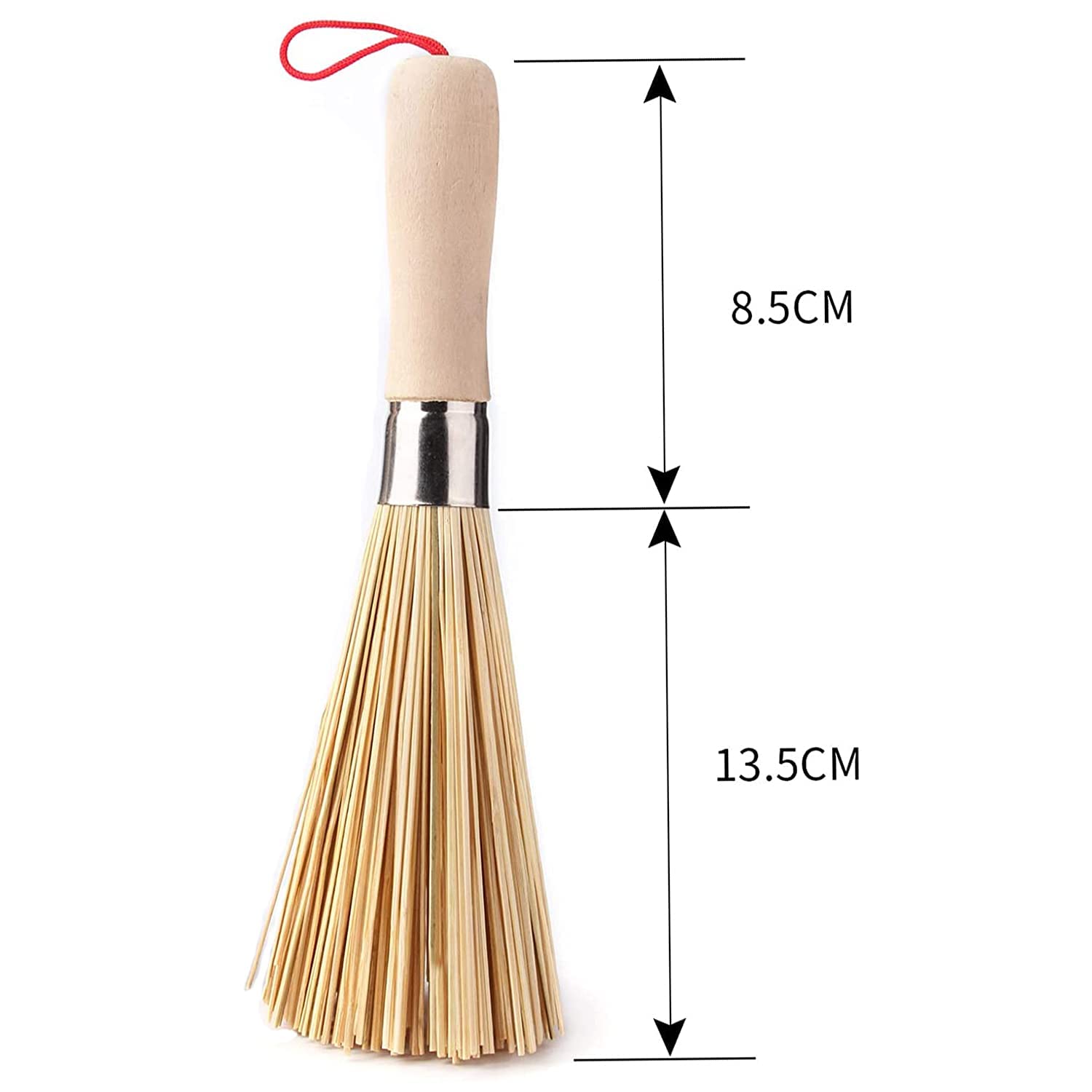 2-Pack Natural Bamboo Wok Brushes - Eco-Friendly Kitchen Cleaning Brush for Pots, Pans, Dishes & Vegetables | Perfect for Cast Iron Cookware, Stainless Steel Sinks & Daily Kitchen Cleaning