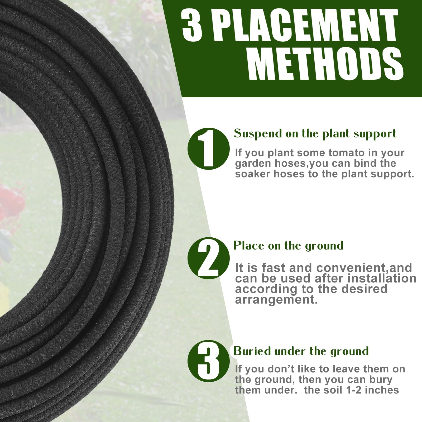 Sasylvia 100 ft 1/4 Inch Drip Irrigation Tubing Soaker Hose System with 2GPH Emitters - Porous Watering Line for Vegetable Gardens, Planters & Flower Beds | Perfect for Efficient Watering in Raised Beds, Greenhouses & Landscaping Projects