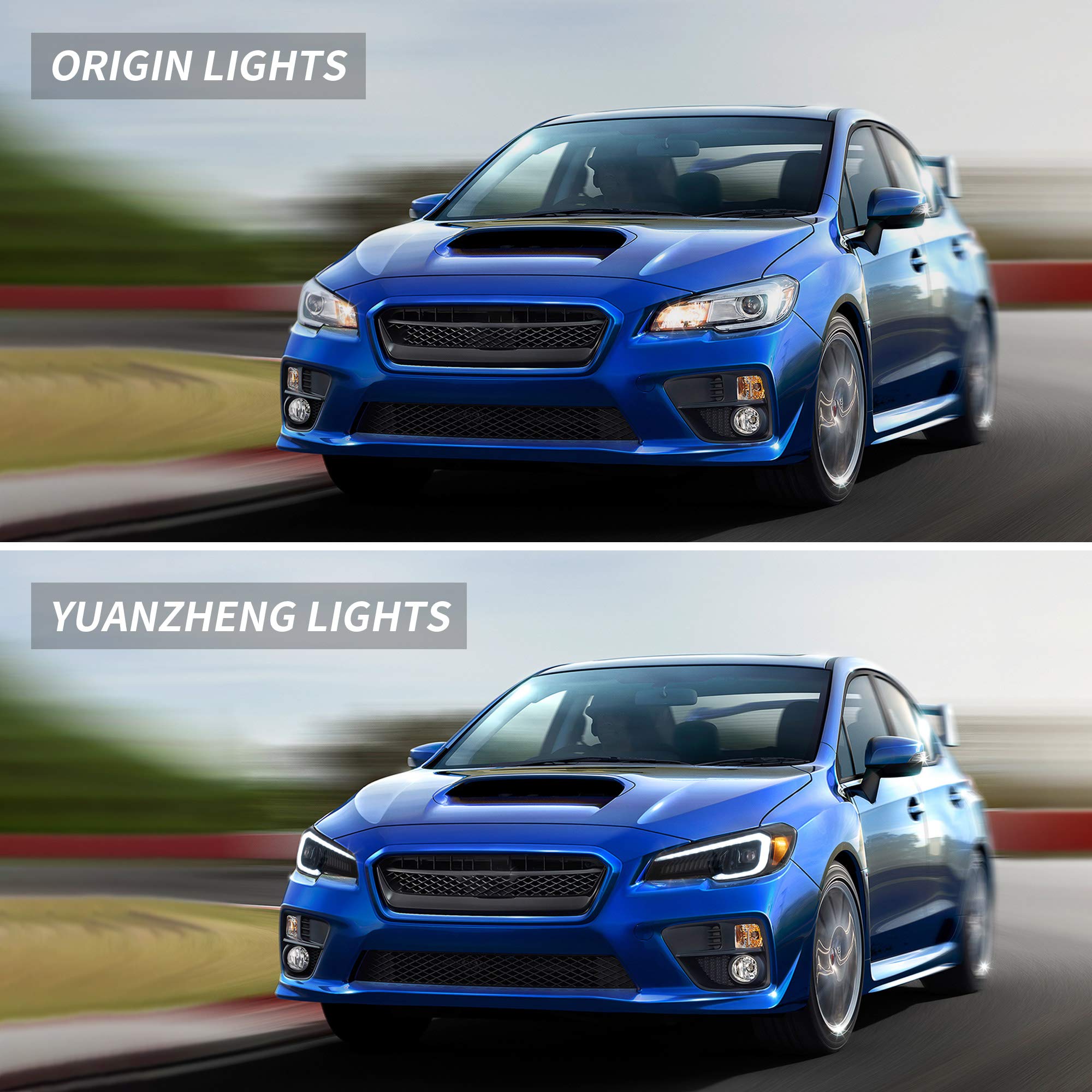 VLAND LED Headlights for 2015-2021 Subaru WRX & STI (Limited/Base/Premium) - High Brightness, Amber Reflector, Welcome Running Lights - Upgrade Your Night Driving (Not Compatible with LED/AFS/SRH Models)