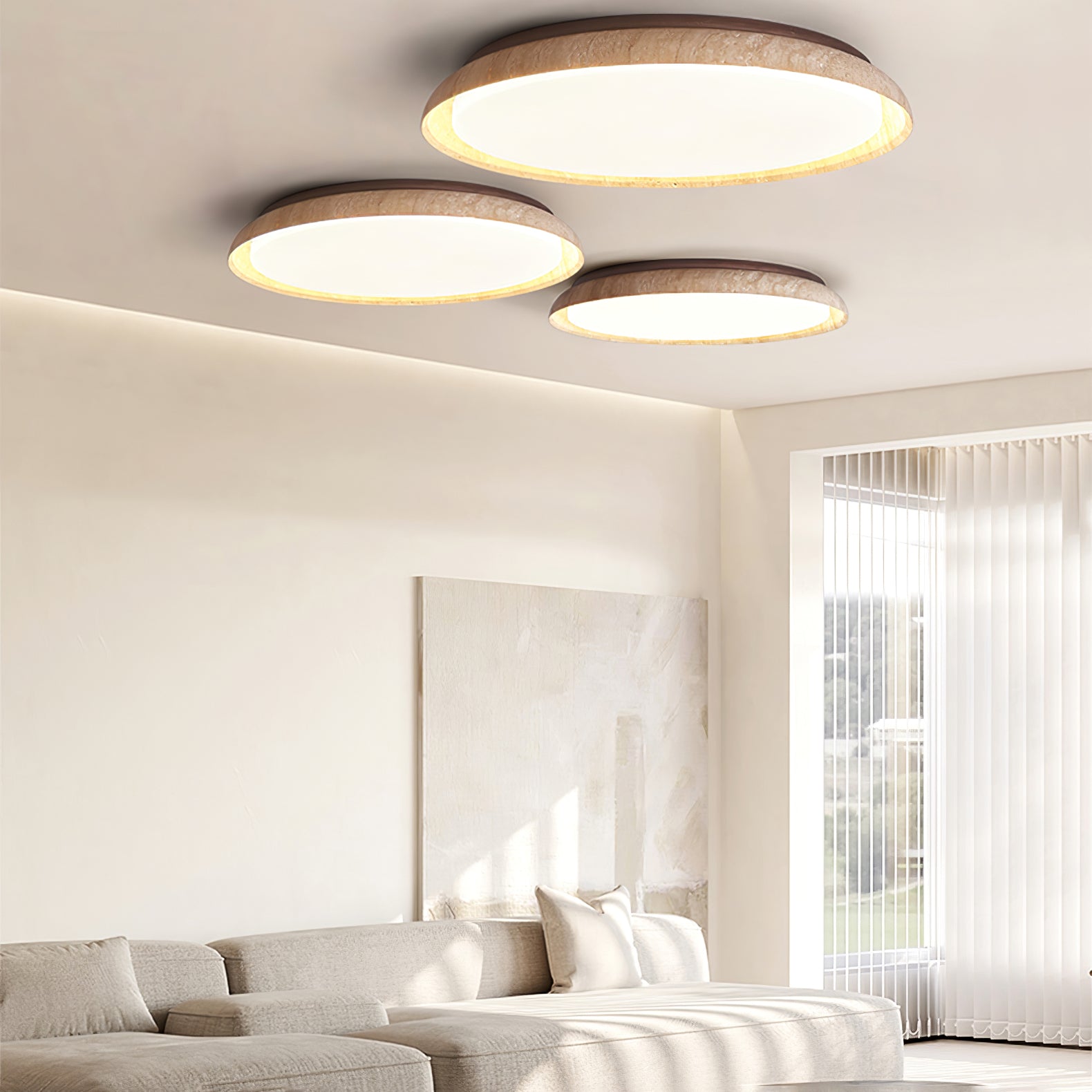 Aureum Edge Modern LED Ceiling Light - Dimmable Flush Mount Fixture for Living Room, Bedroom & Kitchen | Energy-Efficient Indoor Lighting