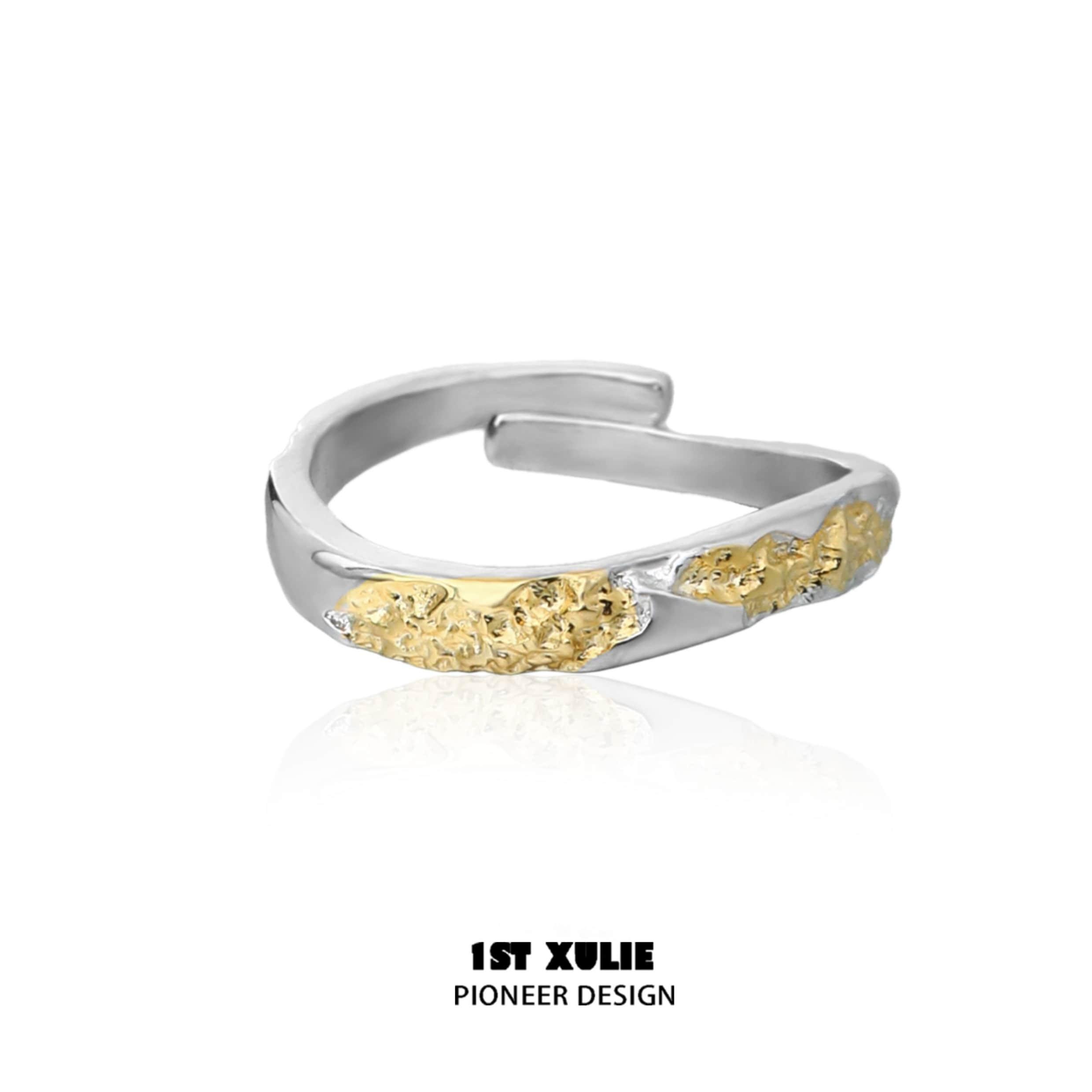 Sterling Silver & Gold Loong Split Ring - S925 Silver Dragon Jewelry for Men & Women - Perfect for Necklaces, Bracelets & Keychains