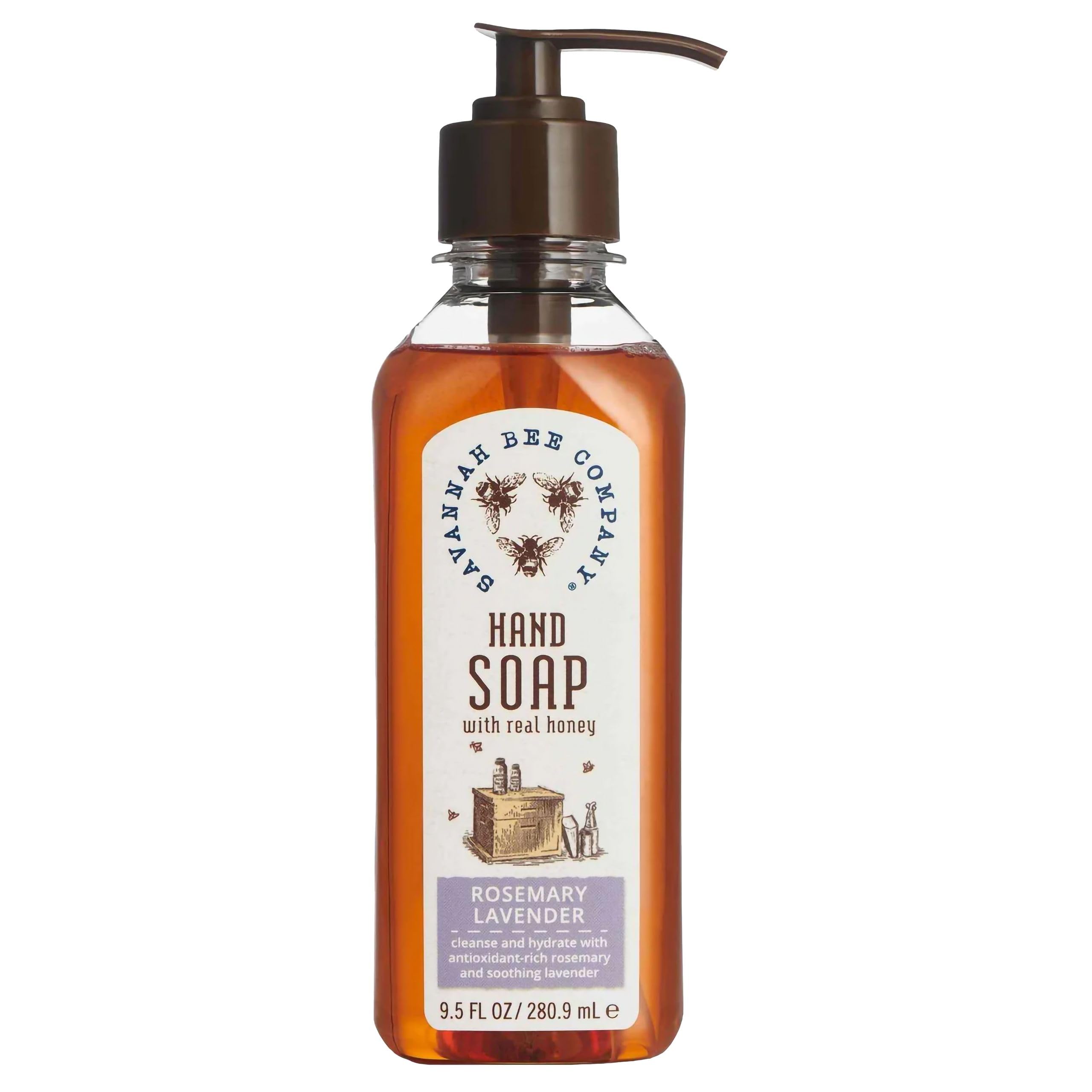 Savannah Bee Company Natural Liquid Hand Soap with Essential Oils - Moisturizing & Antibacterial for Dry Skin - Perfect for Home, Kitchen & Bathroom Use