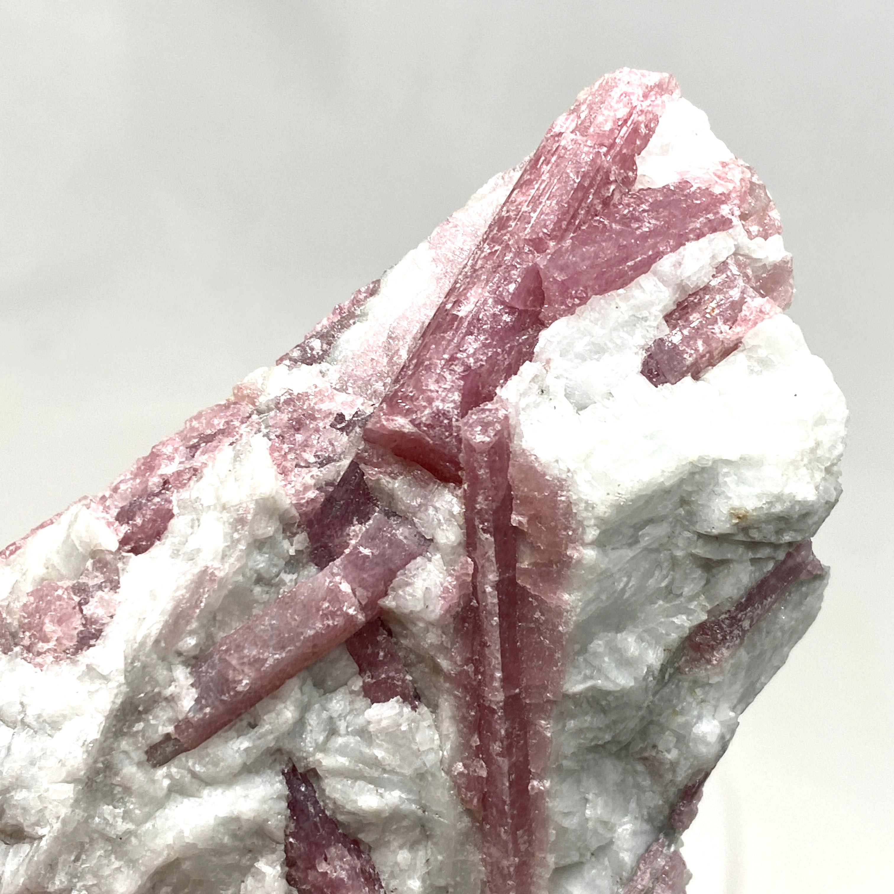 Natural Pink Tourmaline on Quartz Crystal Specimen - PTQ 01 | Healing Stone for Meditation, Reiki & Home Decor