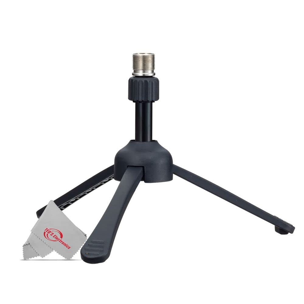 Teds Electronics ZDM-1 Professional Dynamic Microphone with TPS-4 Tabletop Tripod Stand & 30ft Pig Hog XLR Cable - Studio Recording, Podcasting & Live Streaming Bundle