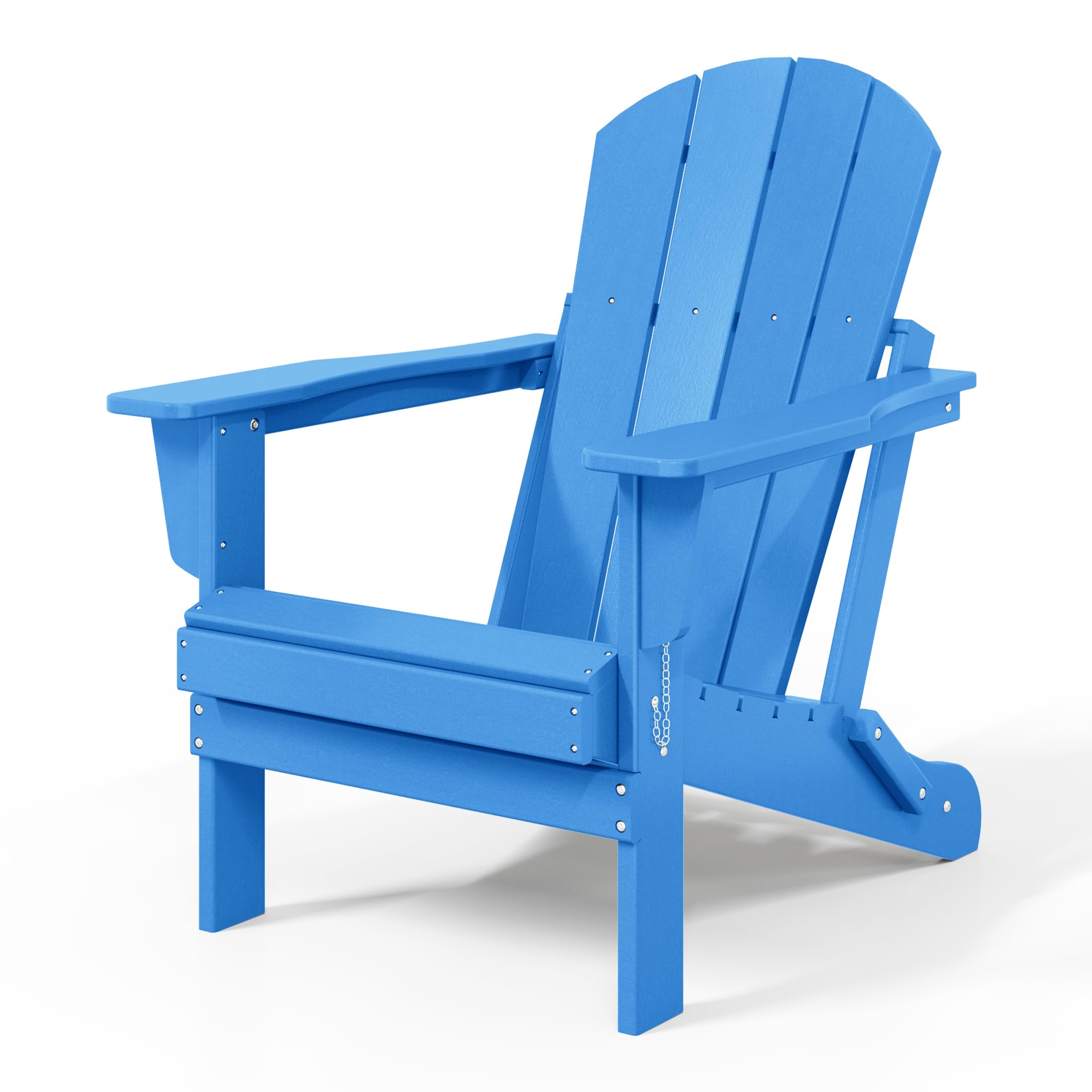 WO Home Furniture Adirondack Chair - Folding Outdoor Lounge Chair for Fire Pit, Beach, Balcony, Backyard, Patio & Pool | Durable & Comfortable Pacific Blue Design | Perfect for Relaxing in Garden, Deck or Lawn