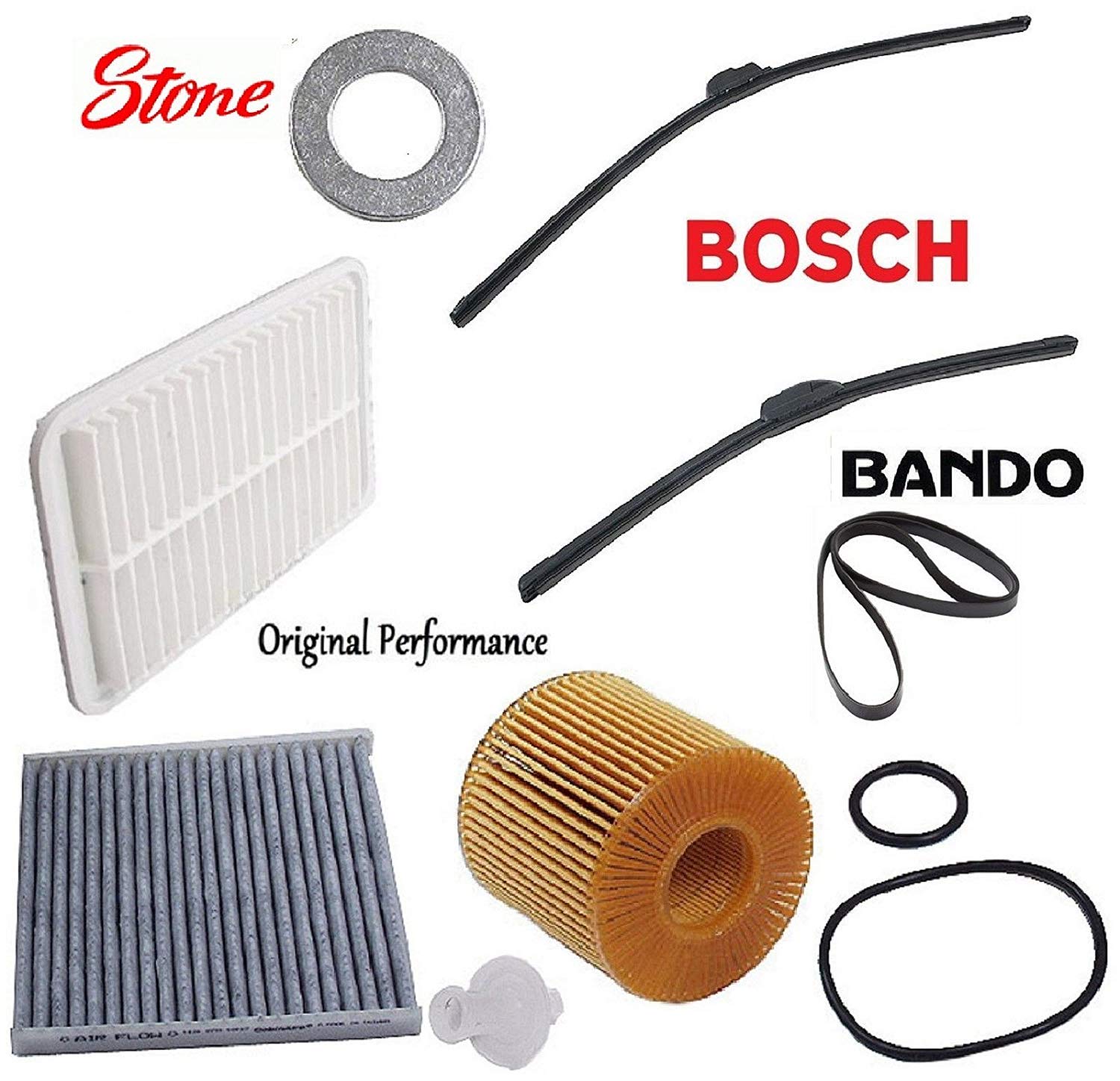 Lexus RX350 2007-2009 Tune Up Kit - Oil Filter, Air Filter, Spark Plugs & Serpentine Belt | Complete Engine Maintenance Set for Smooth Performance | Perfect for DIY Car Repair & Routine Vehicle Servicing