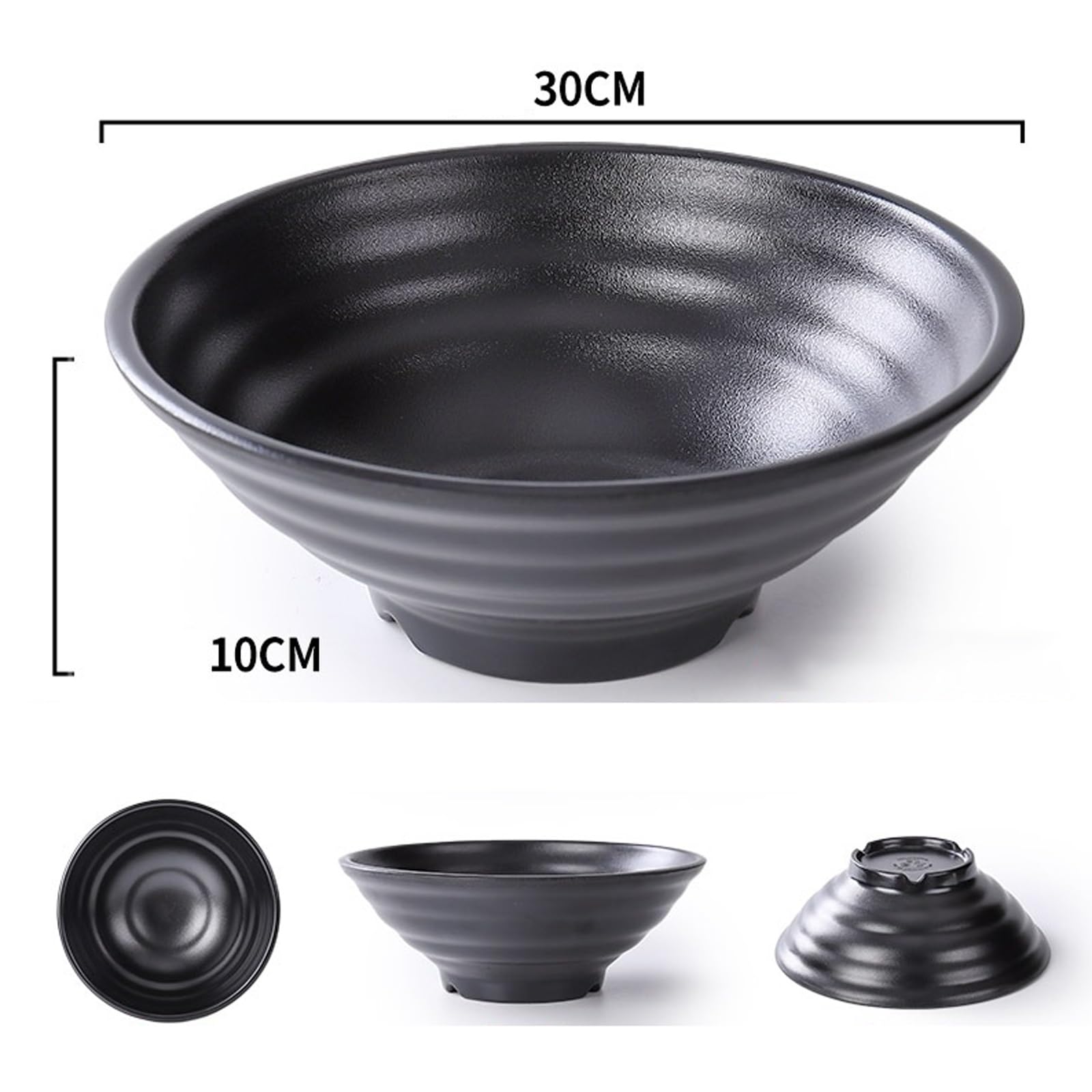 Premium Plastic Salad Bowls Set of 12 - 5inch Black Frosted Soup & Noodle Bowls for Kitchen, Dining & Meal Prep - Durable BPA-Free Tableware for Restaurants, Home Use & Outdoor Picnics
