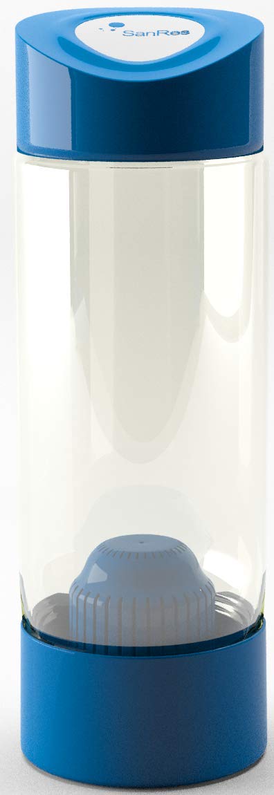 SanRes Alkaline Water Bottle - 16 oz (473ml) | Portable Filtered Water Bottle for Natural 9+ pH Alkaline Water | Perfect for Travel, Gym, and Outdoor Activities