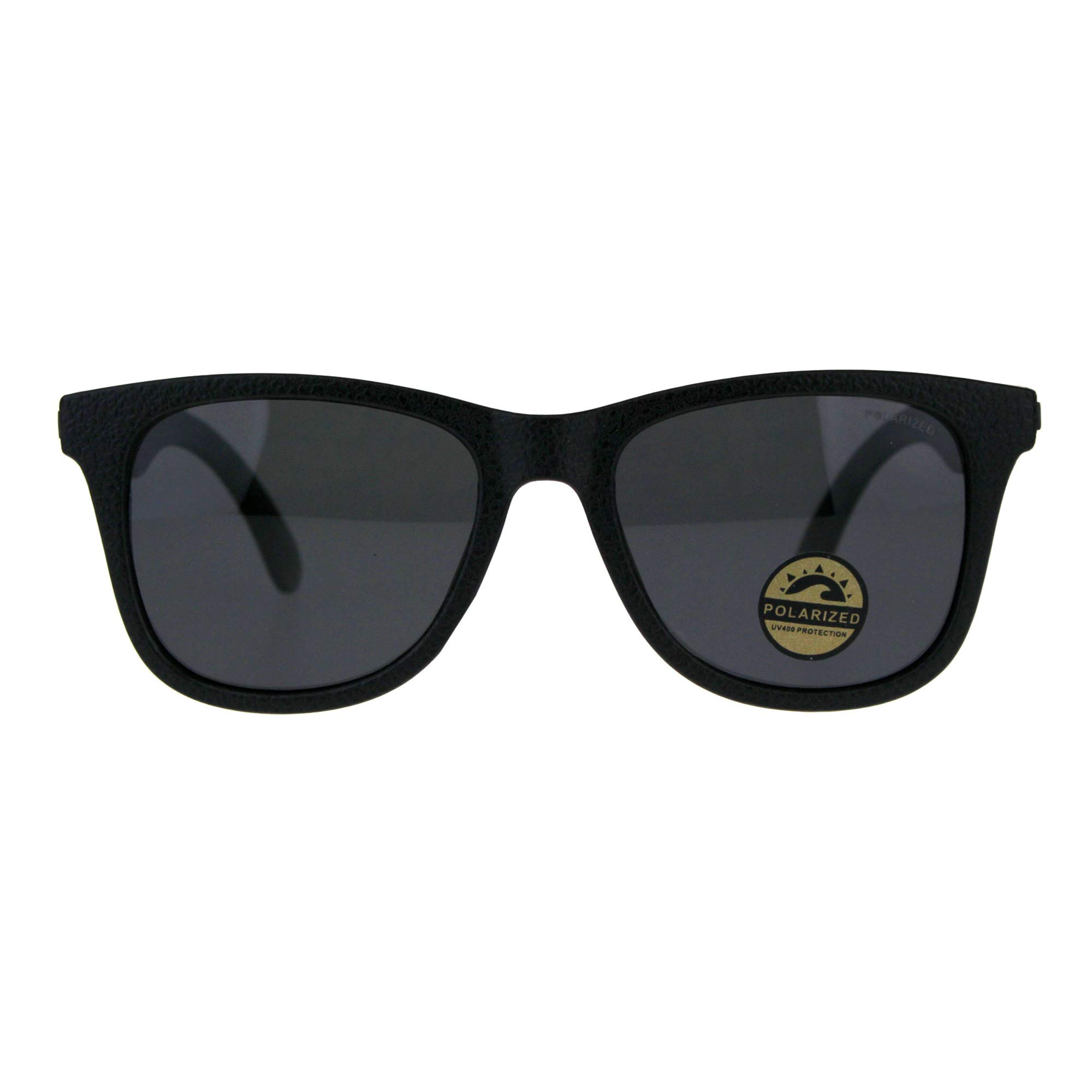 PASTL Polarized Sunglasses for Men & Women - Textured Matte Black Square Frame UV Protection - Perfect for Driving, Fishing & Outdoor Activities