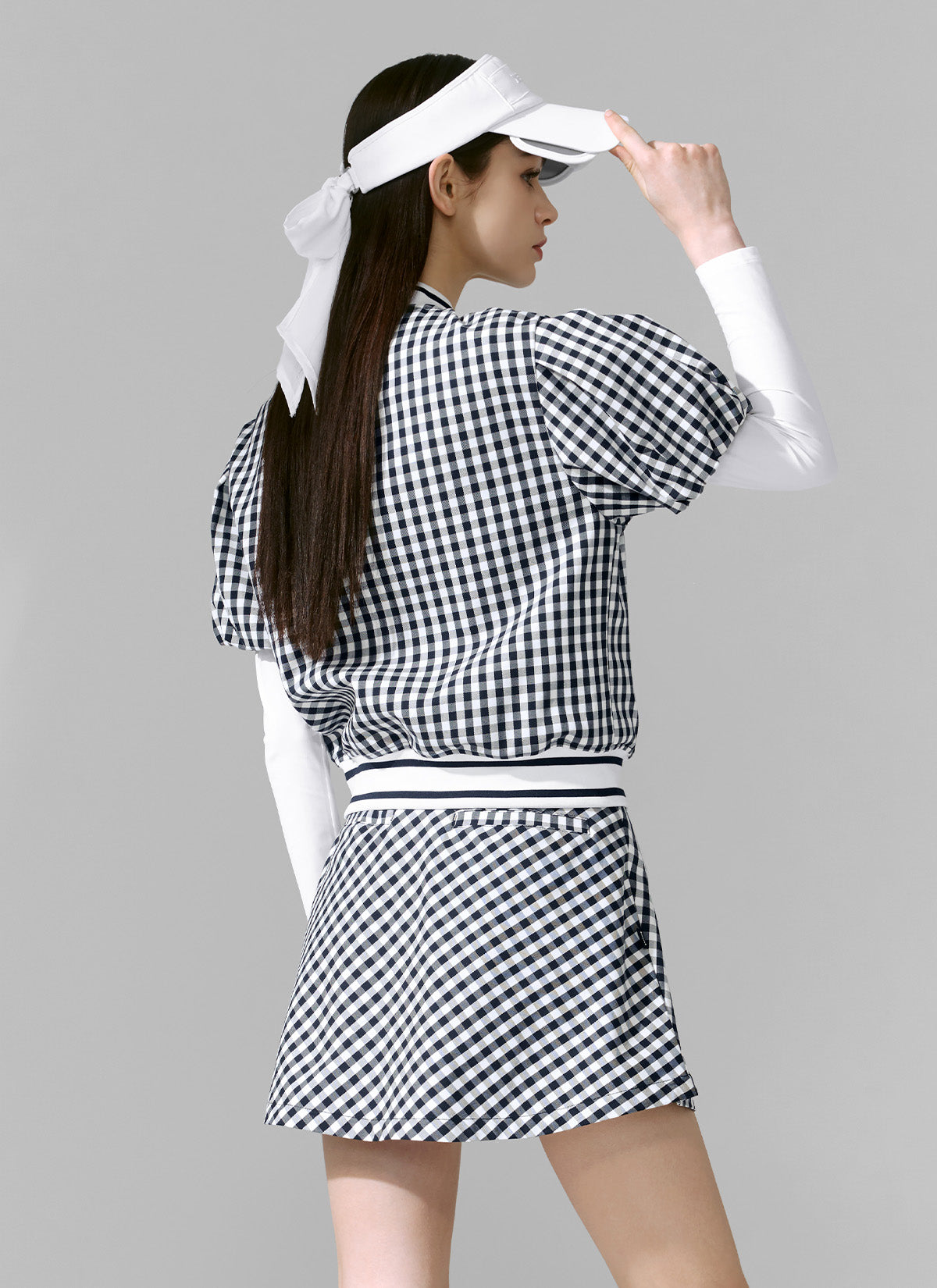 Check Puff Short Sleeve Jumper for Women - Stylish Casual Knit Sweater | Perfect for Fall Outfits, Office Wear & Weekend Brunch