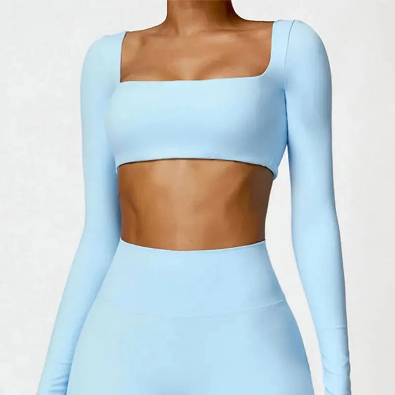 Women's Long Sleeve Yoga Top - Breathable Workout Shirt for Running, Gym & Outdoor Fitness | Moisture Wicking Push Up Training Tee for Yoga & Active Lifestyle