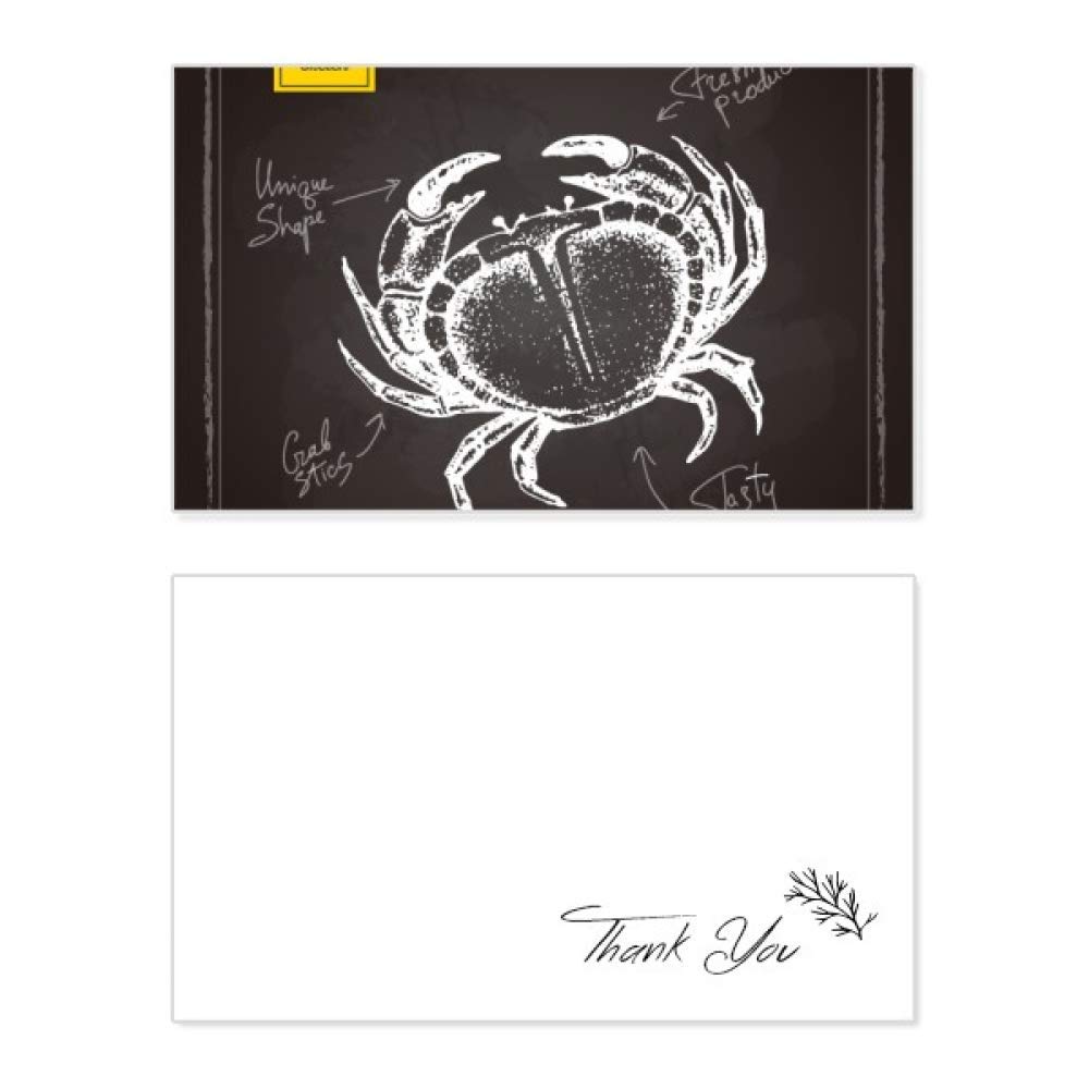 Crab Sketch Pattern Marine Organism Thank You Card - Birthday, Wedding, Appreciation Greeting Cards for All Occasions | Perfect for Beach Themed Parties, Nautical Events & Marine Lovers