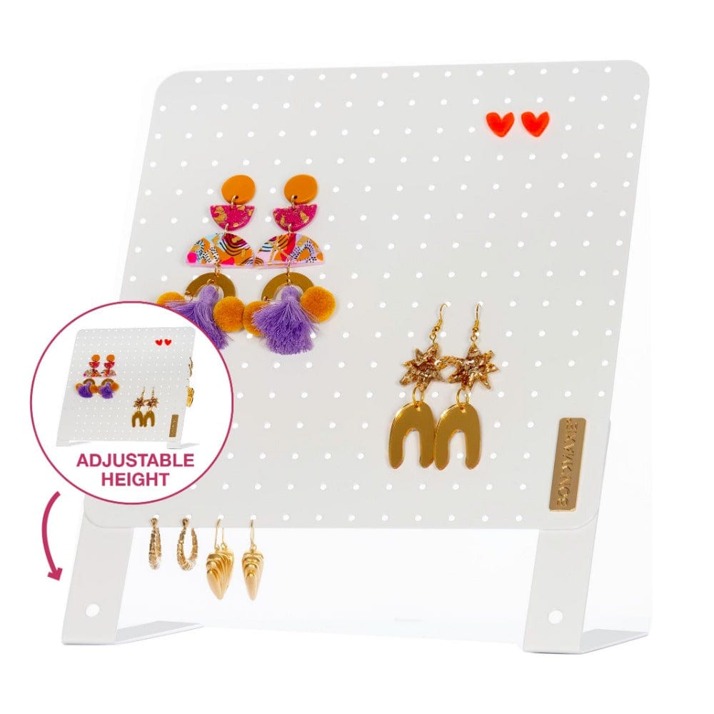 Classic White Earring Holder - Organizes Up to 120 Pairs of Earrings | Perfect for Jewelry Display & Storage in Bedroom or Vanity