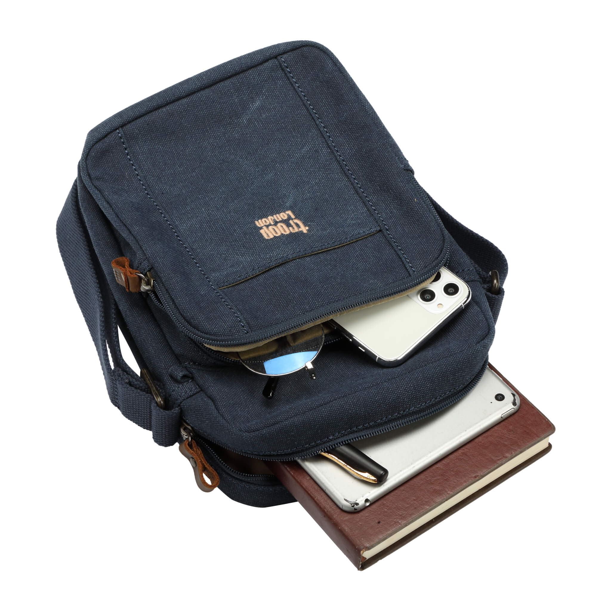 TRP0370 Troop London Classic Canvas Crossbody Bag for Men & Women - Stylish & Durable Everyday Shoulder Bag for Work, Travel & Casual Outings