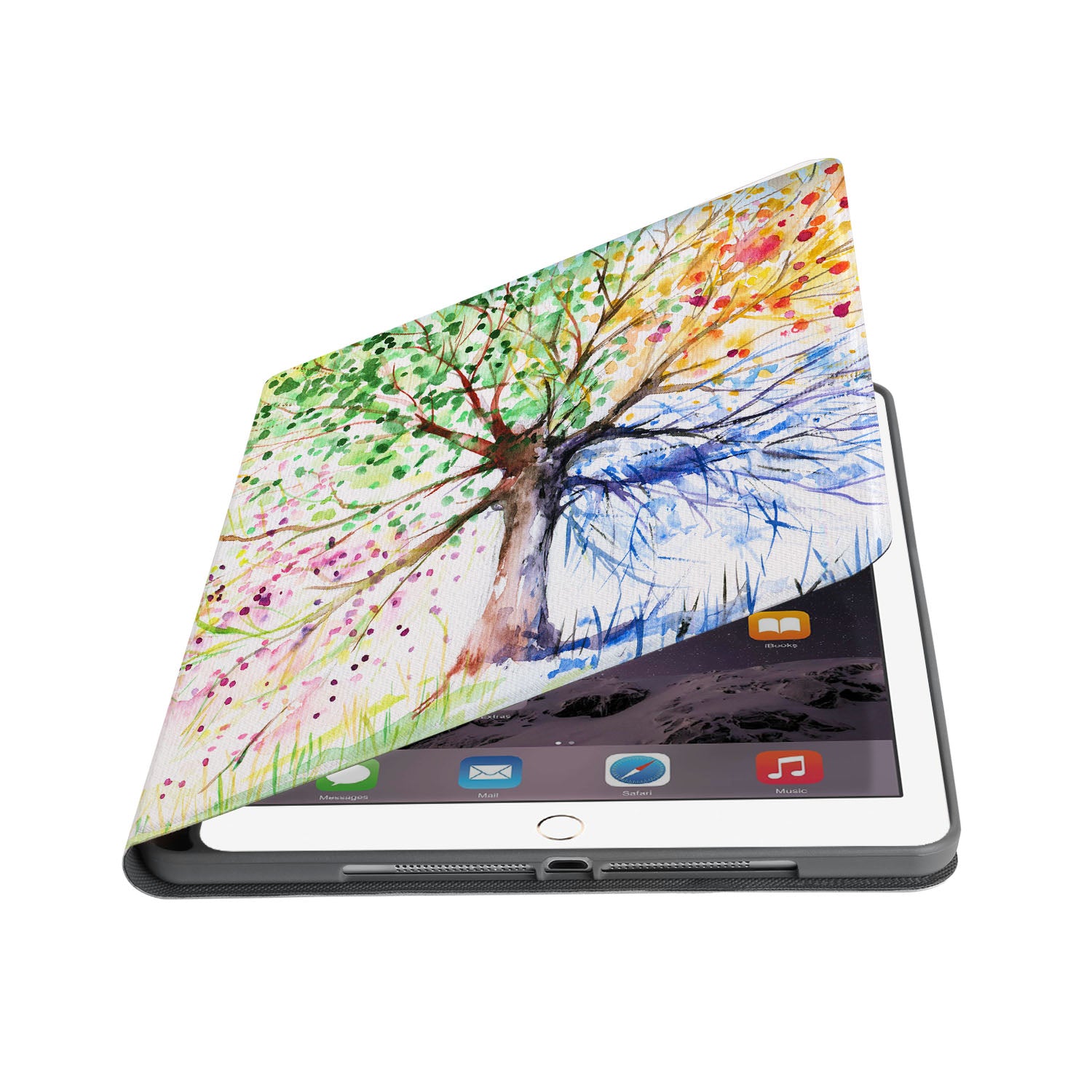 Watercolor Flower iPad Folio Case - Slim Protective Cover for iPad 6/7/8/9/10.2 Inch | Perfect for Work, School & Travel