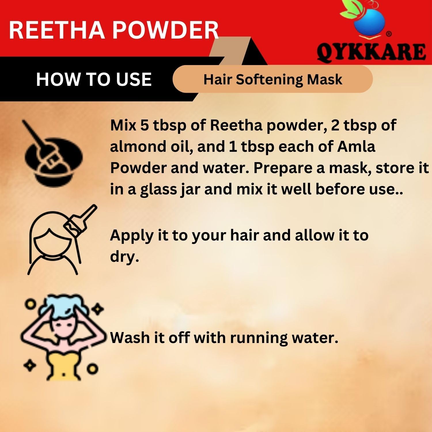 Organic Reetha Powder for Hair Cleansing & Growth - 200g (100g x 2) Natural Shampoo Alternative | Hair Mask, Scalp Treatment & Ayurvedic Hair Care for Dandruff, Dry Scalp & Shiny Hair - Perfect for DIY Hair Spa at Home
