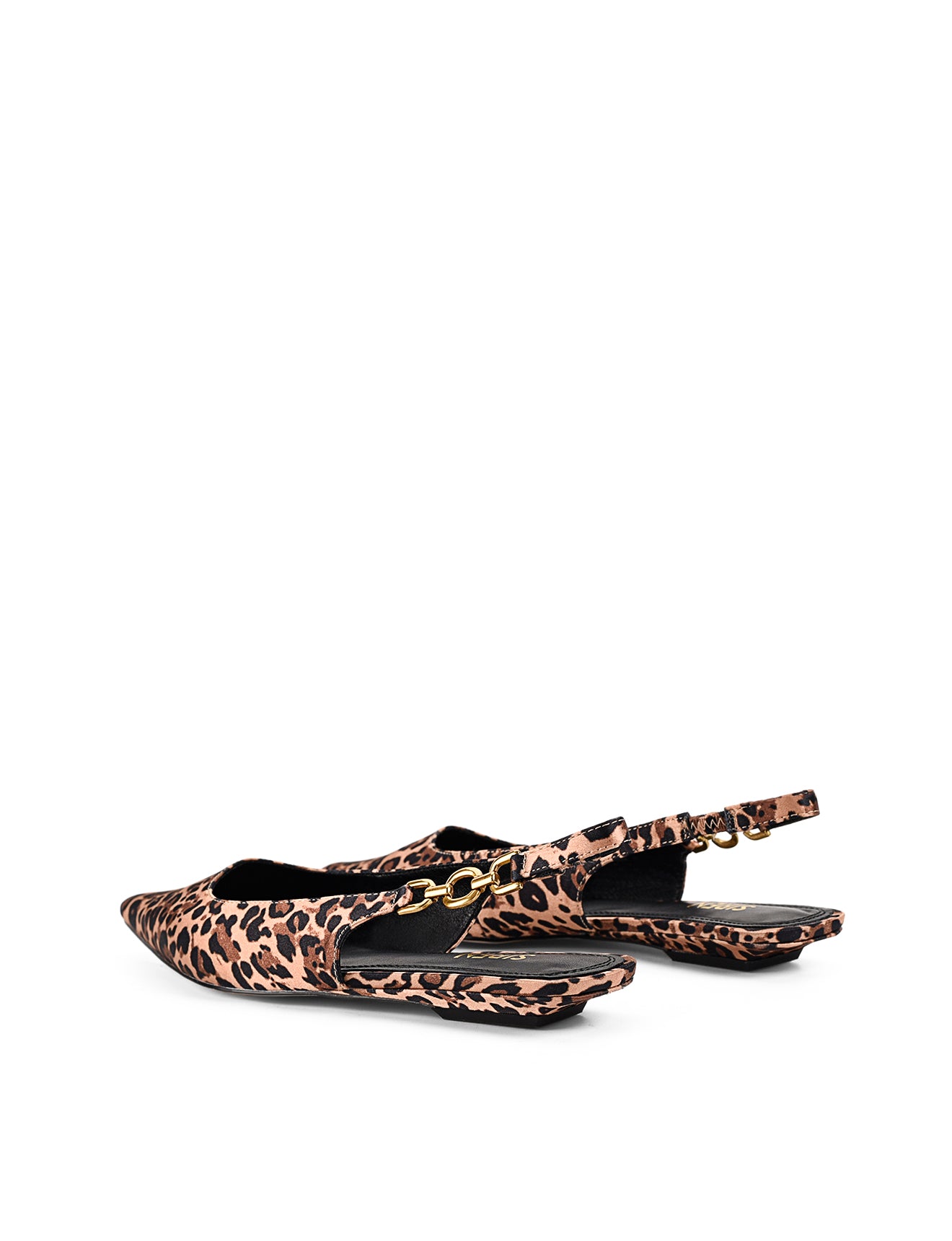 Alana Slingback Flats - Women's Leopard Print Satin Shoes for Casual Wear, Office & Evening Outfits