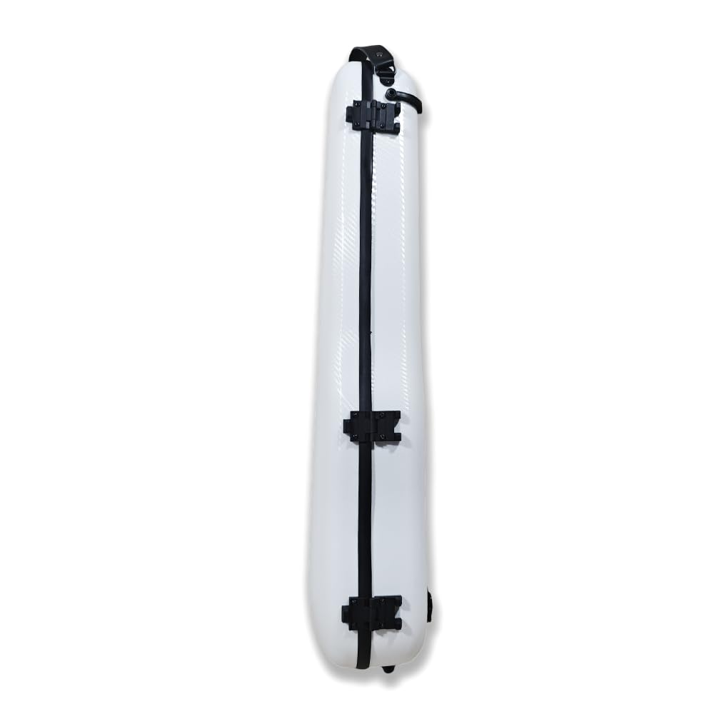 Premium 4/4 Full Size Carbon Fiber Violin Case - Lightweight Hard Shell with Scratch-Resistant Protection, Backpack Straps for Travel (White) - Perfect for Musicians, Students & Airplane Transport