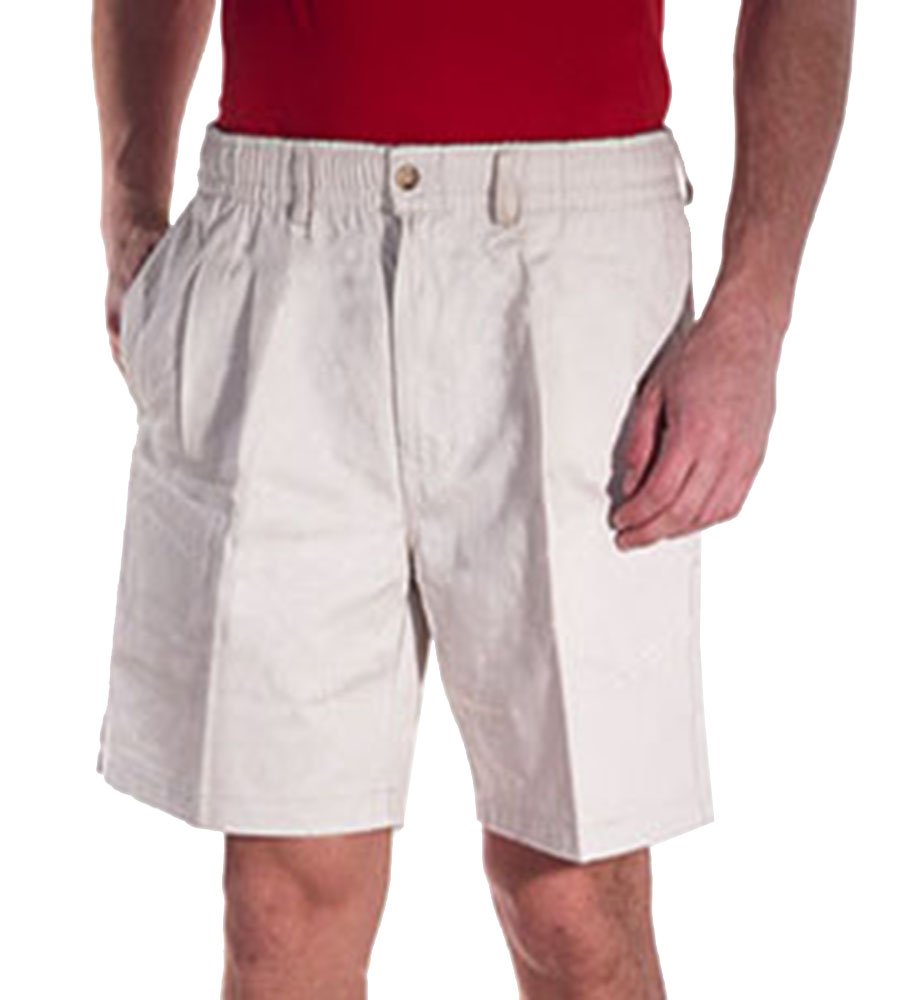Big & Tall Men's Elastic Waist Twill Shorts - 100% Pure Cotton Comfort for Casual Wear & Summer Outings