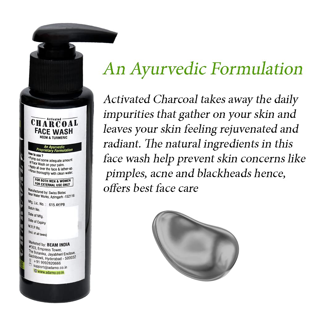 Best Activated Charcoal Face Wash for Acne & Blackheads - Deep Cleansing Detoxifying Facial Cleanser - Perfect for Oily & Combination Skin - Morning & Night Skincare Routine
