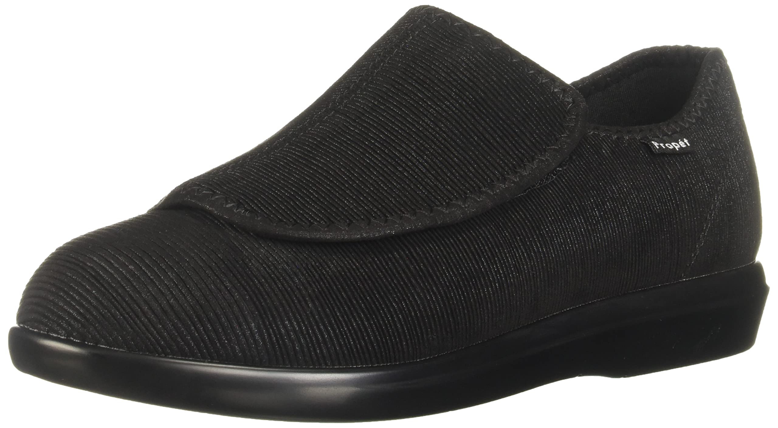 Propet Men's Cush 'N Foot Slip-On Casual Slippers - Black | Comfortable House Shoes for Indoor & Outdoor Use | Perfect for Relaxing at Home, Running Errands or Traveling