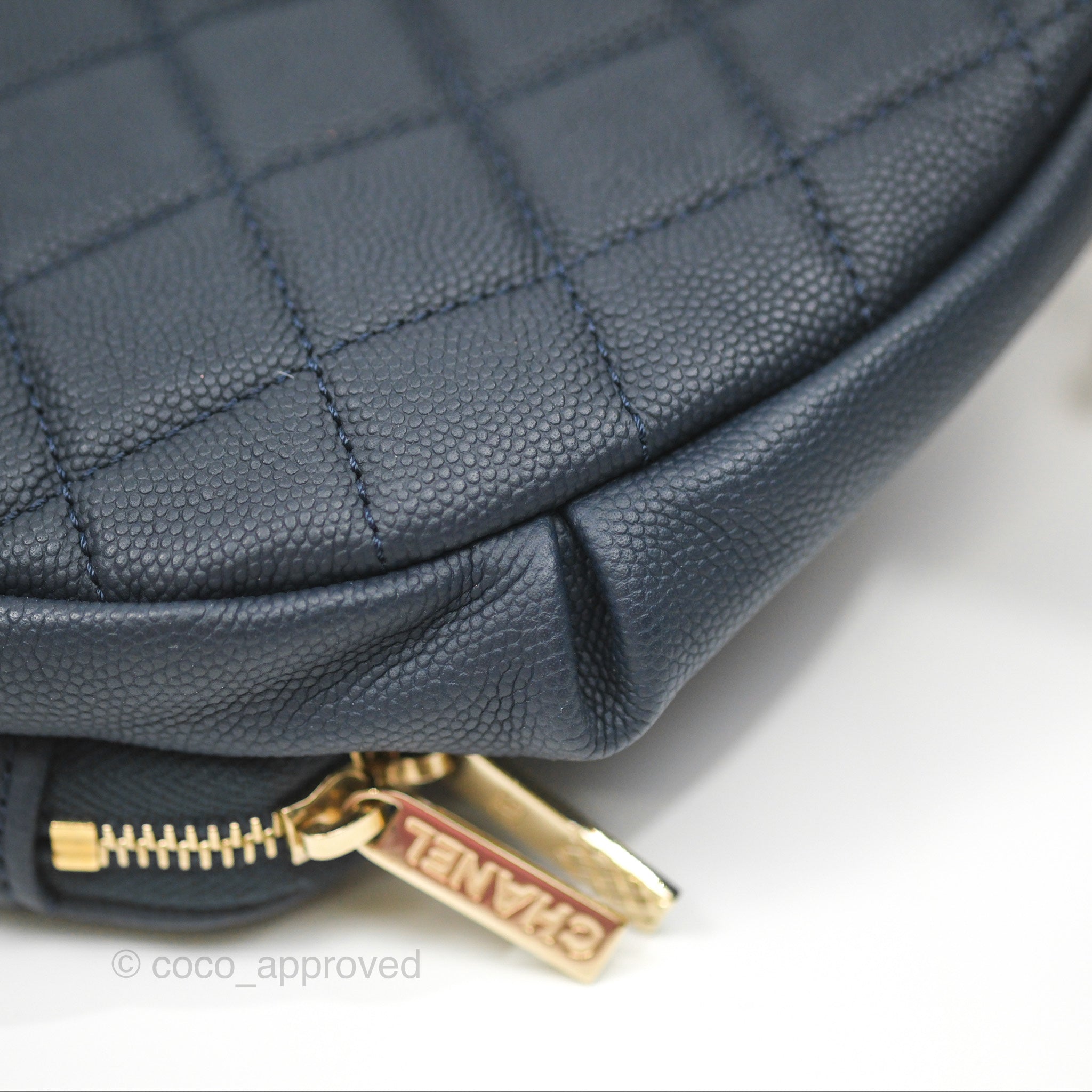 Chanel Business Affinity Waist Belt Bag in Navy Caviar Leather with Gold Hardware - Perfect for Work, Travel & Evening Events
