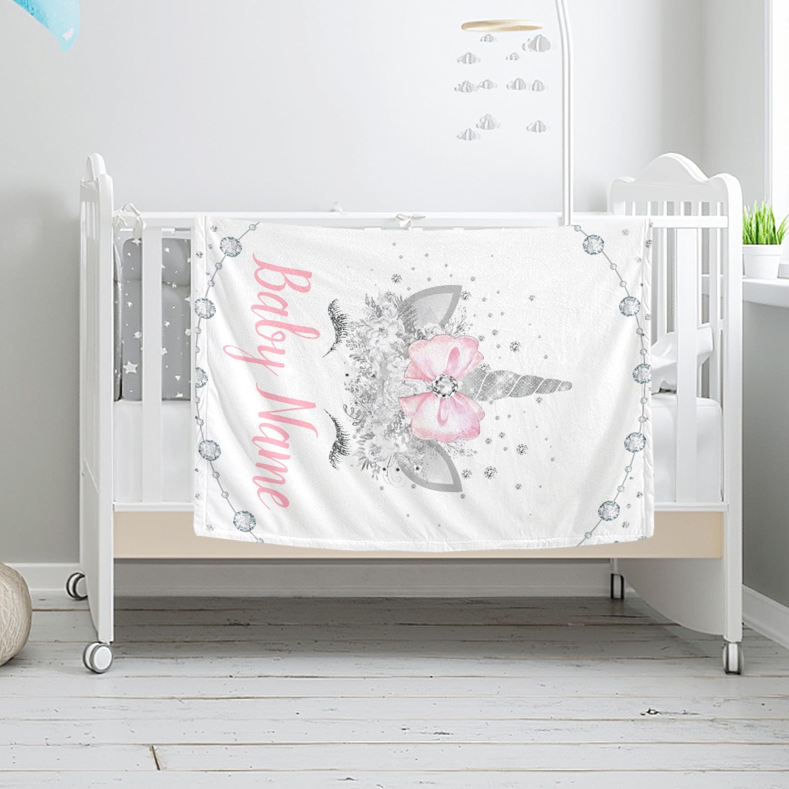 Personalized Baby Blanket with Name - Custom Elephant Blanket for Boys & Girls | Super Soft Newborn Blanket, Nursery Decor, Neutral Baby Shower Gift | Perfect for Cuddling, Swaddling & Nursery Decorations