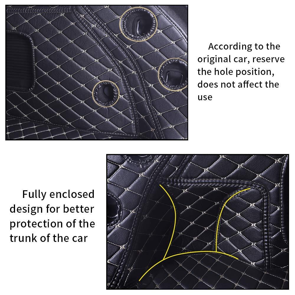 95% Custom Fit All-Weather Car Cargo Mat Trunk Liner Set - Odorless, Non-Slip Protection for SUV, Sedan & Truck (Black/Beige) | Perfect for Road Trips, Grocery Hauling & Pet Transport