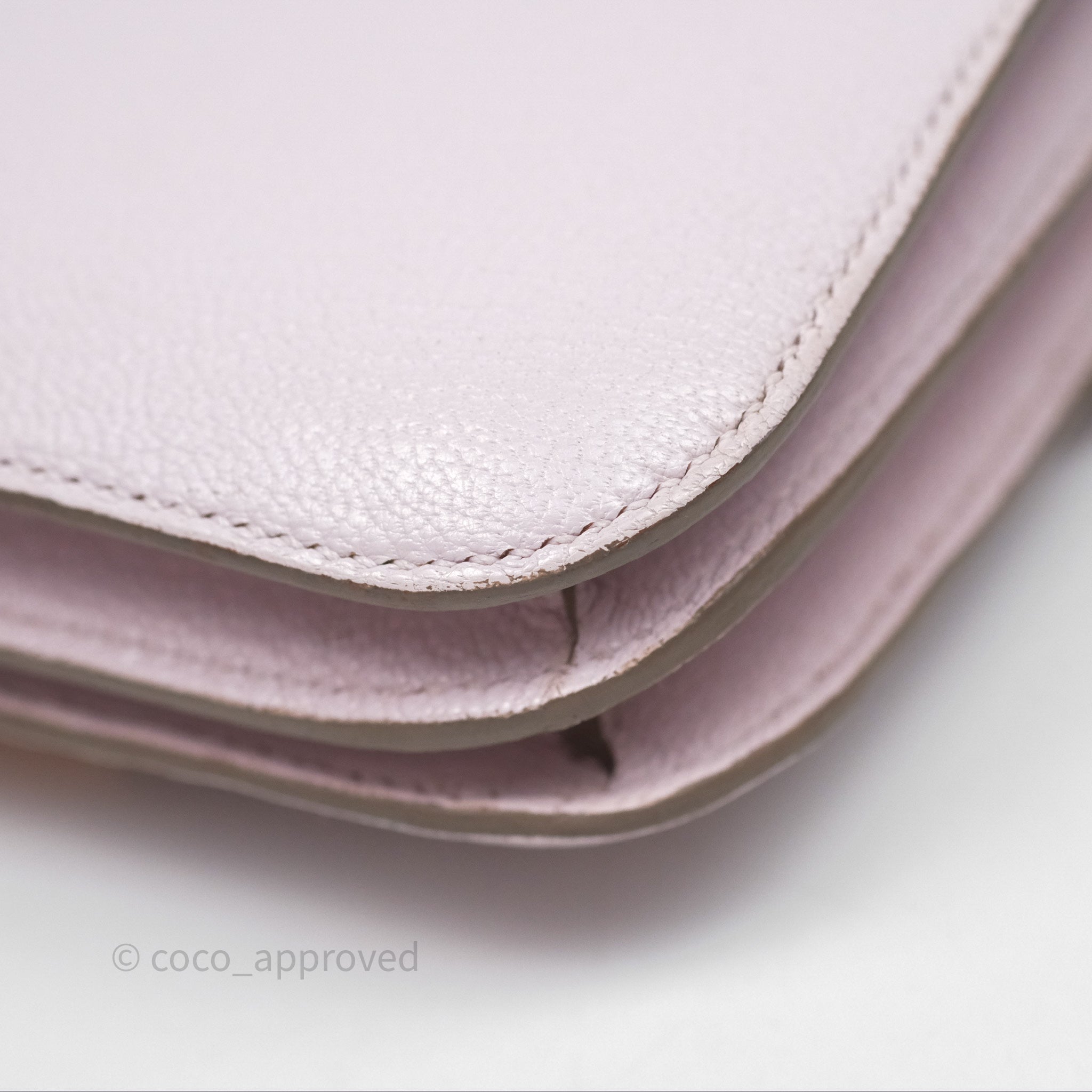 Hermès Constance Mini 18cm Bag in Mauve Pale Chevre Mysore Leather with Rose Gold Hardware - Luxury Crossbody Purse for Women, Perfect for Date Night & Special Occasions