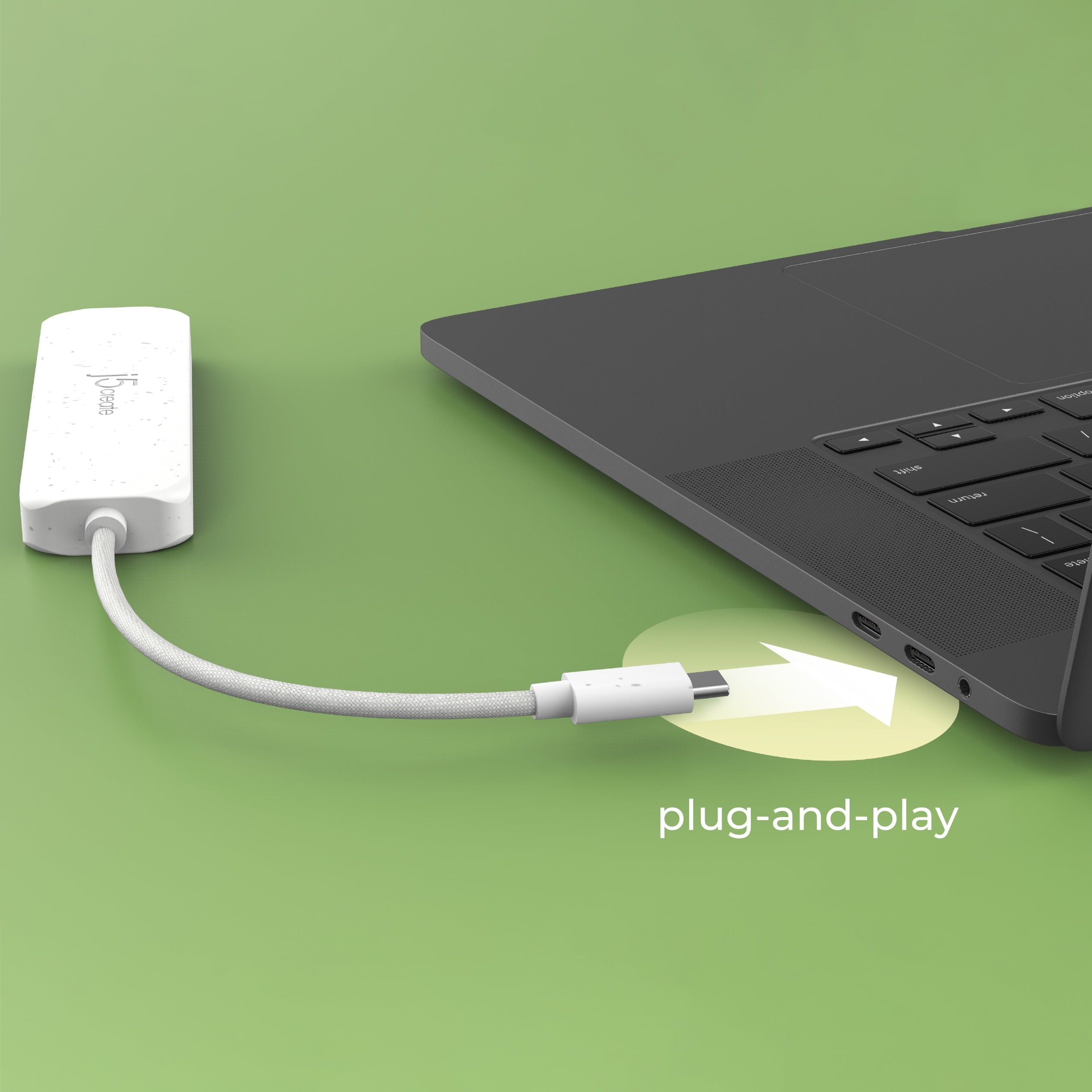 Eco-Friendly USB C to 4 Port USB 3.1 Gen 2 Hub - High Speed Data Transfer for Laptop, MacBook, PC - Perfect for Home Office, Gaming & Travel Accessories