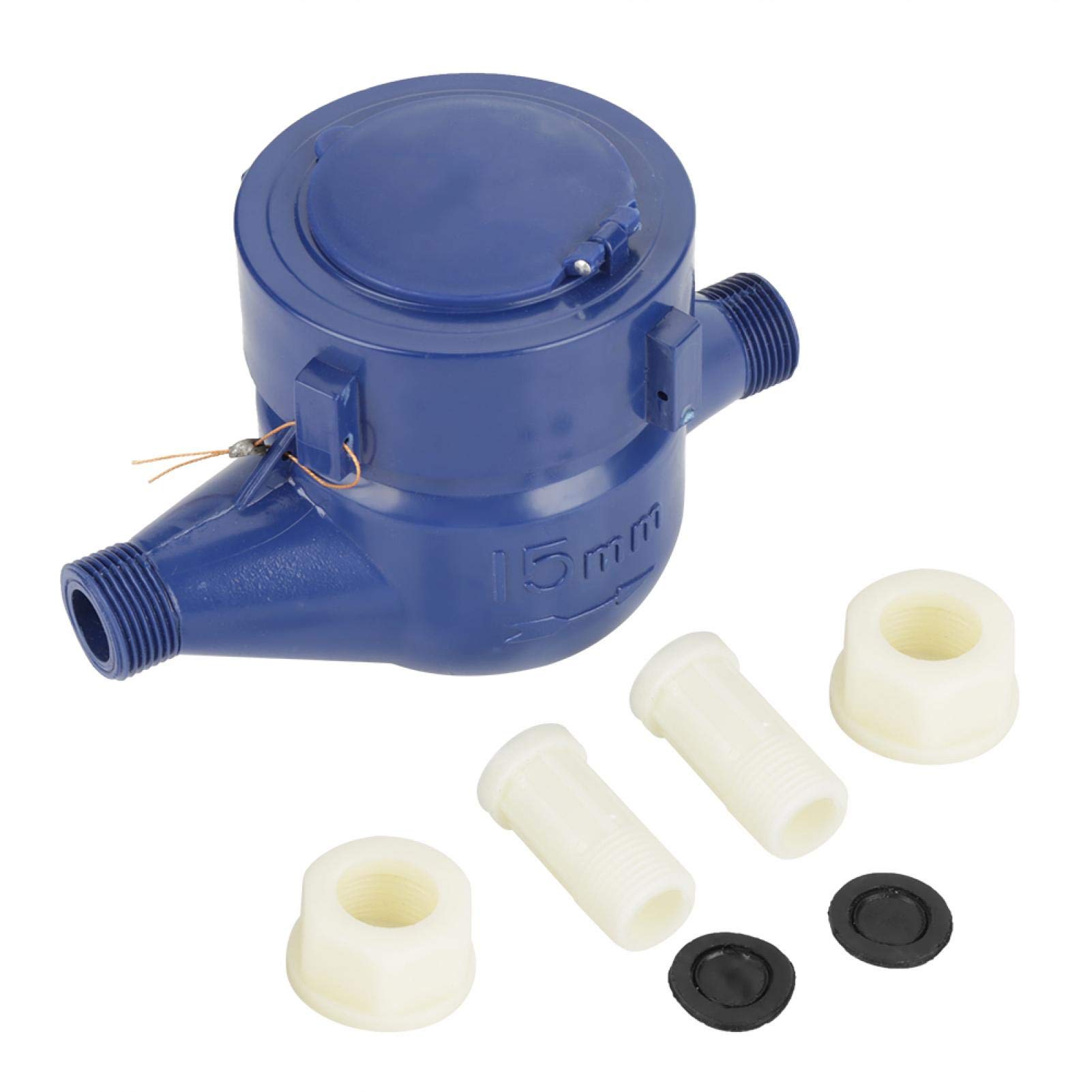 Yunir DN15 Plastic Cold Water Meter - Single Flow Wet Type Measuring Tool for Garden Sheds, Irrigation & Outdoor Water Usage