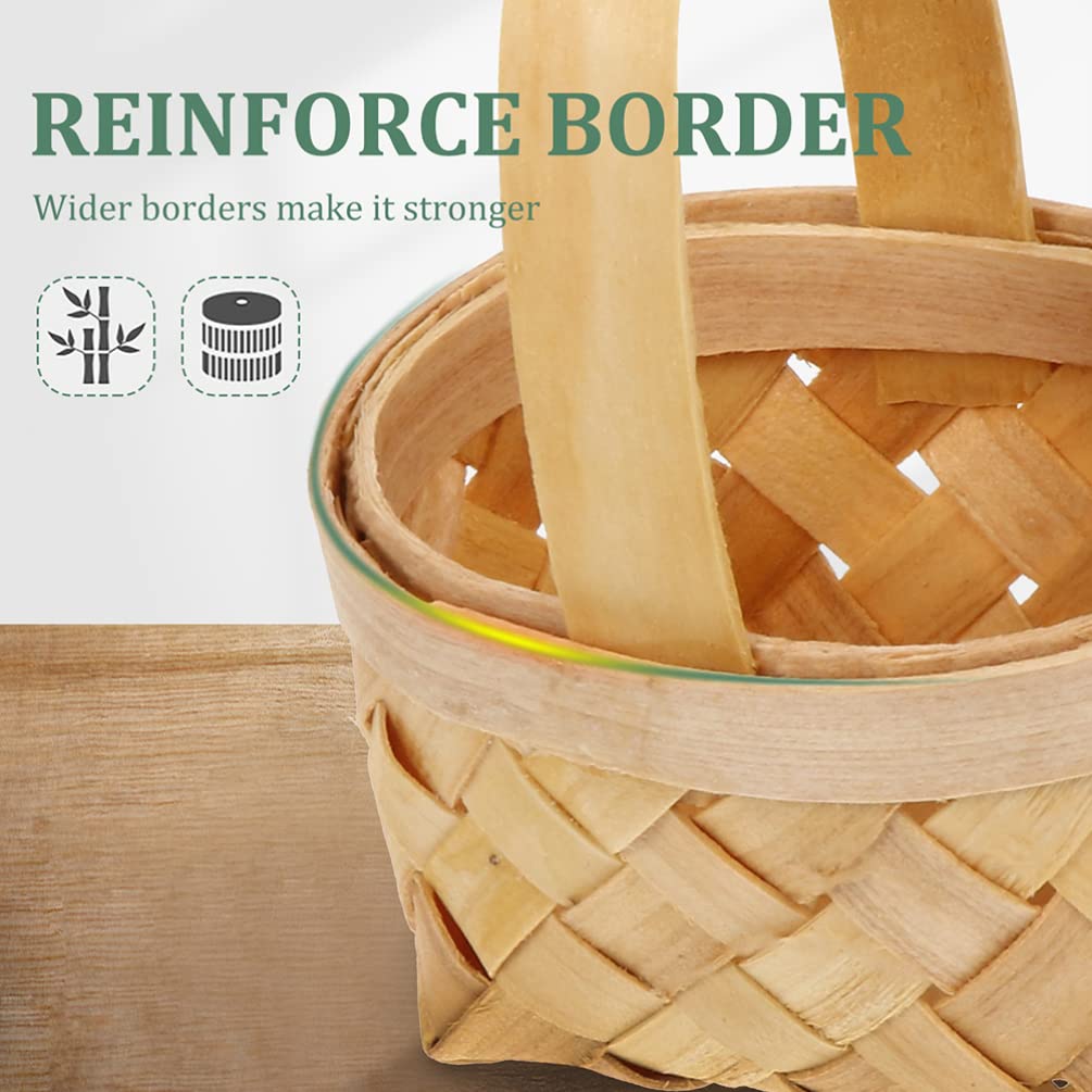 18-Piece Handwoven Wooden Baskets Set - Decorative Storage Baskets for Wedding, Candy, Flowers & Home Organization - Multipurpose Woven Baskets for Living Room, Kitchen, Bathroom & Party Decor