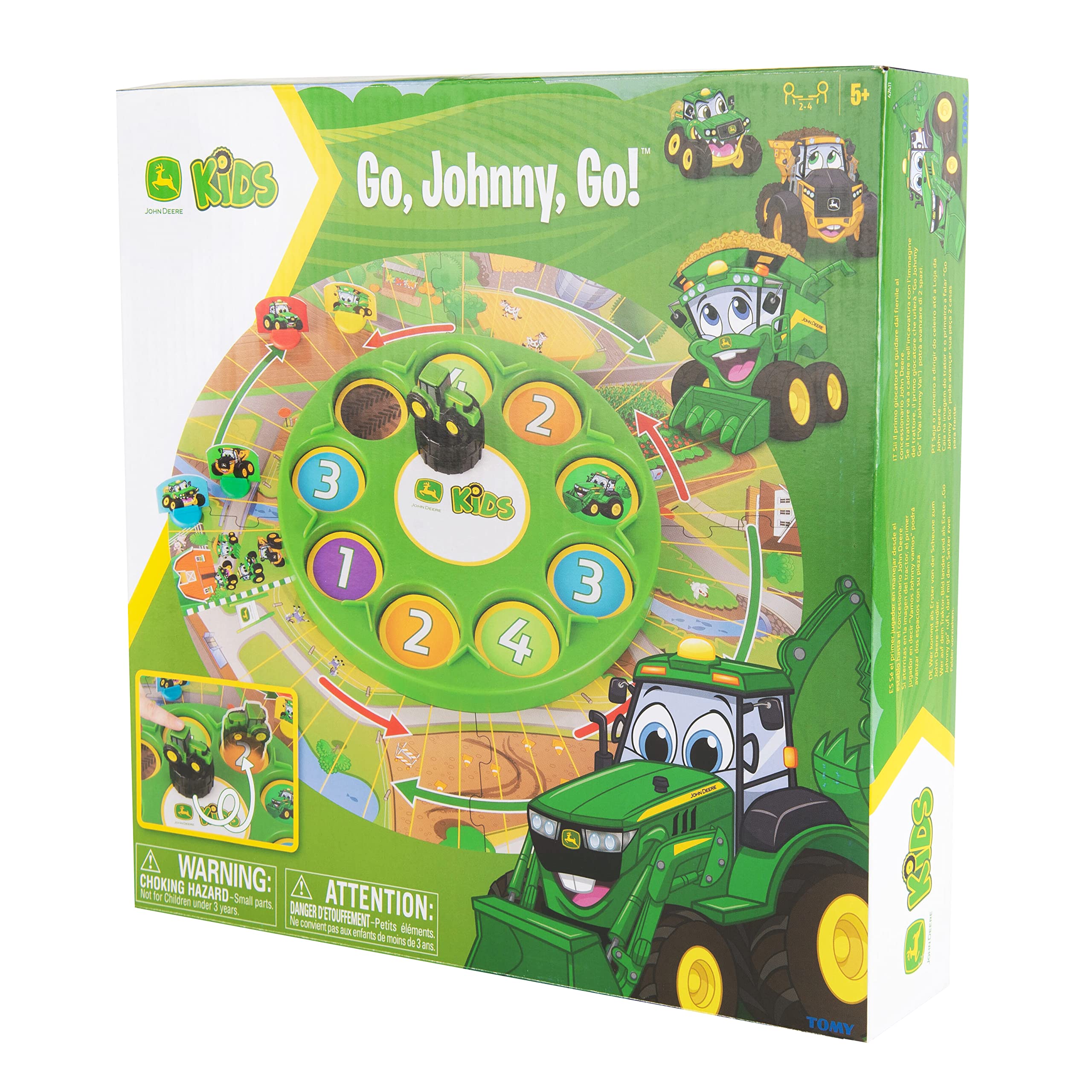 John Deere Go Johnny Go Cooperative Farming Board Game - Fun Family Game Night for Kids Ages 5+ | Educational Farm Toy & Strategy Game for Indoor Play, Birthday Parties & Classroom Activities