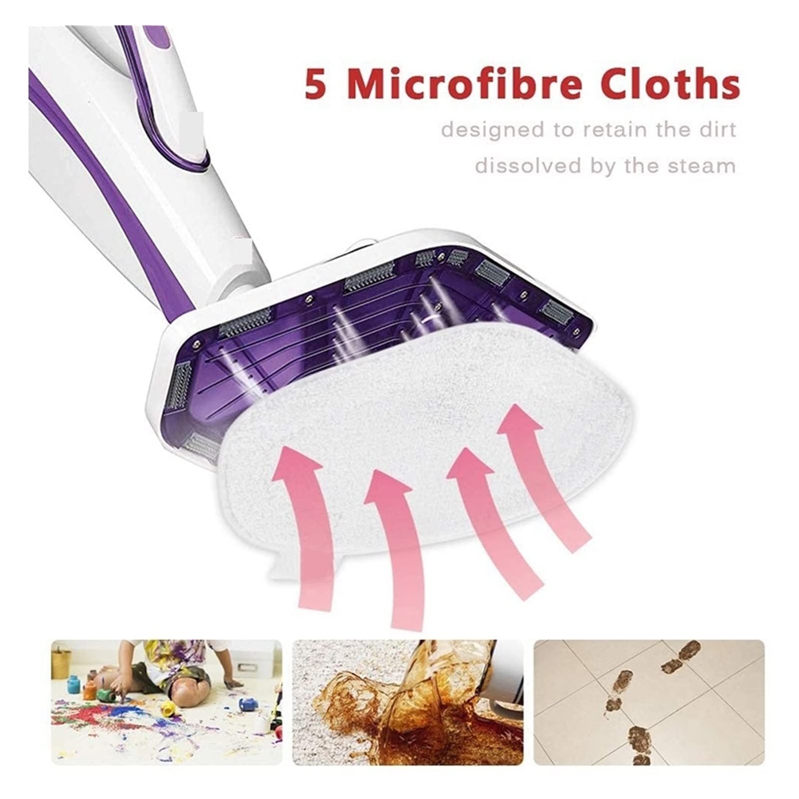**LANGshaw 5-Pack Microfiber Steam Mop Pads - Compatible with Polti Vaporetto Series - High-Quality Washable Cloths for Deep Cleaning Floors & Carpets - Perfect for Home, Kitchen & Pet Hair Removal**